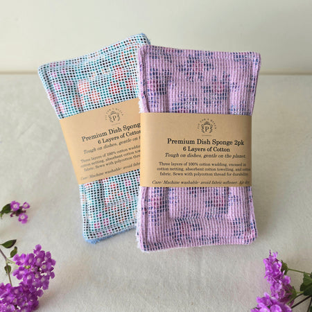 Premium 6 layer Reusable Cotton Scrubby Sponges 2pk