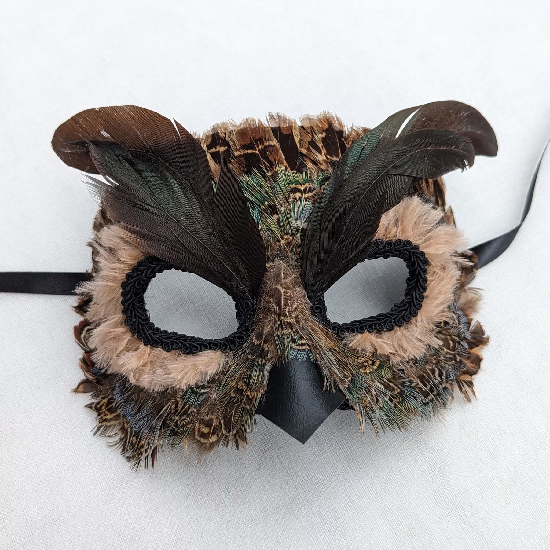 Night Owl Masquerade Mask Feathered Bird