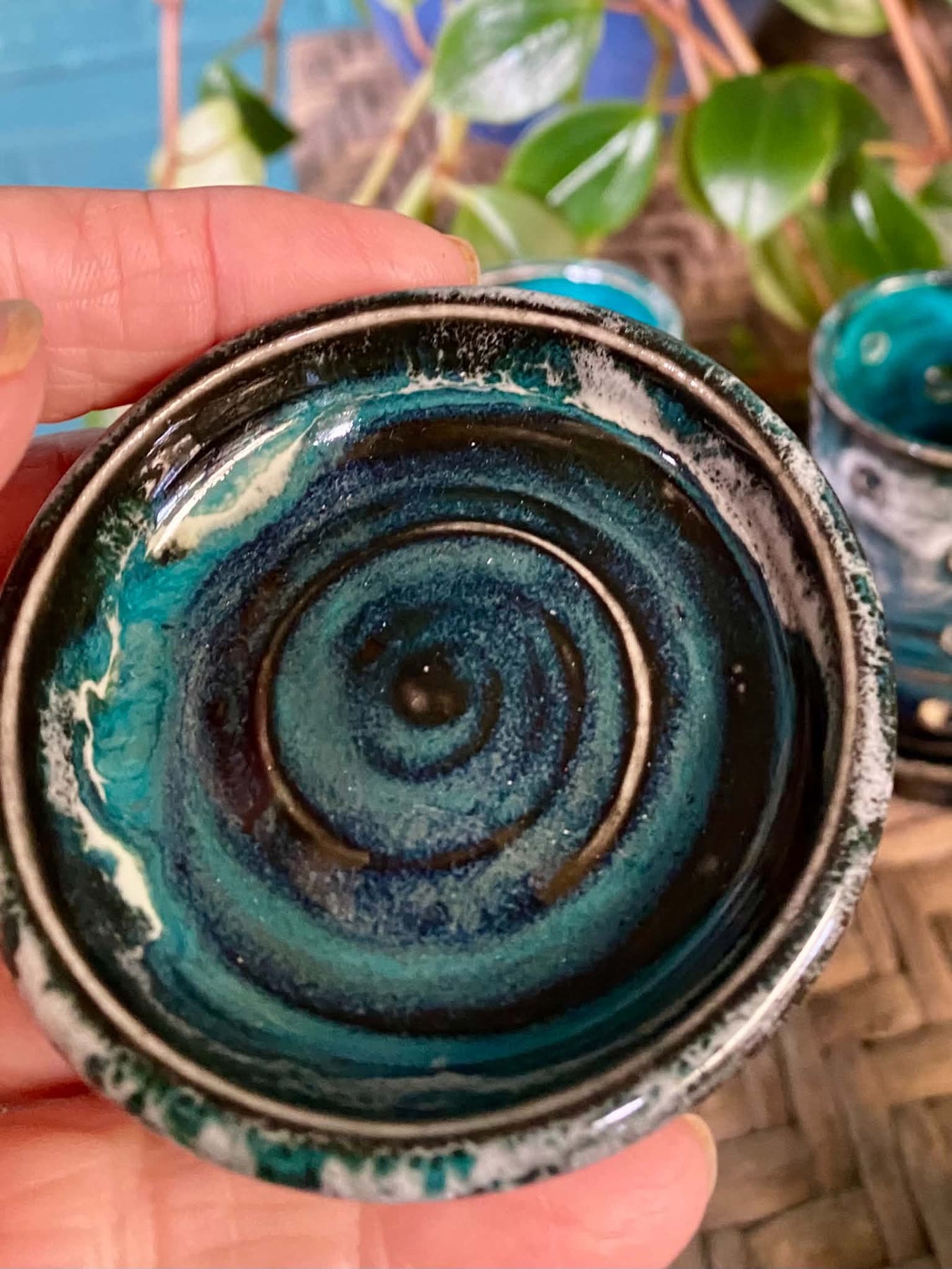 Tea light candle holder turquoises