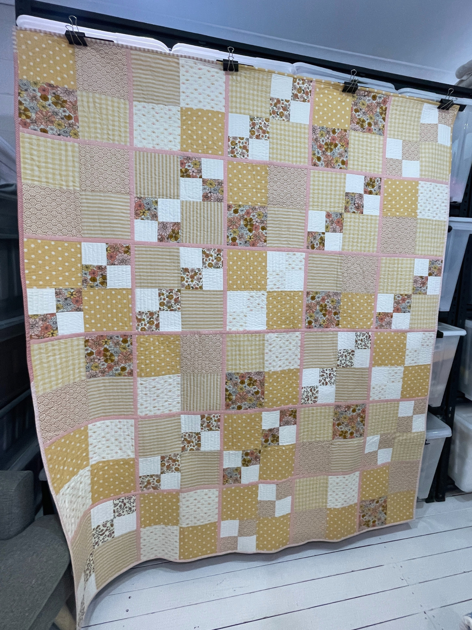 Blossom Patchwork Quilt: Reversible Pastel Design