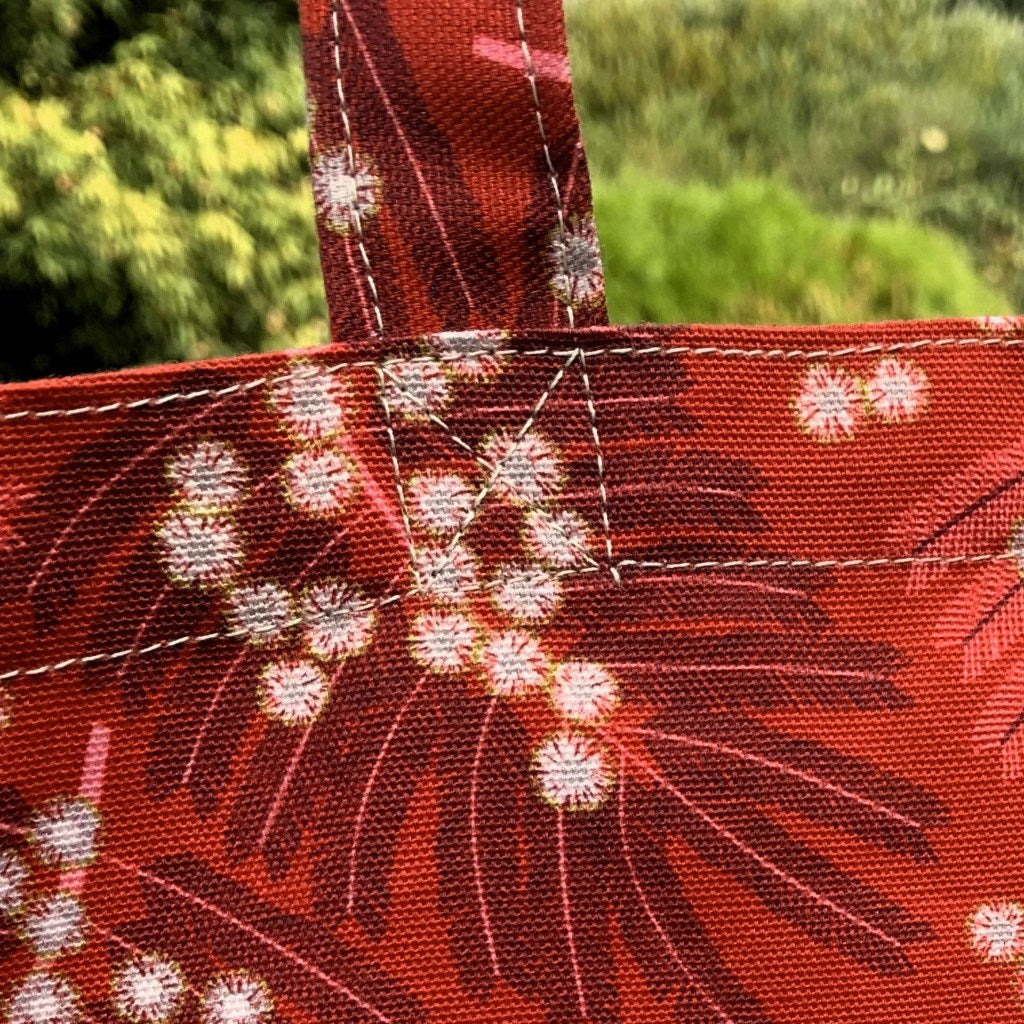 Raspberry Wattle canvas tote bag