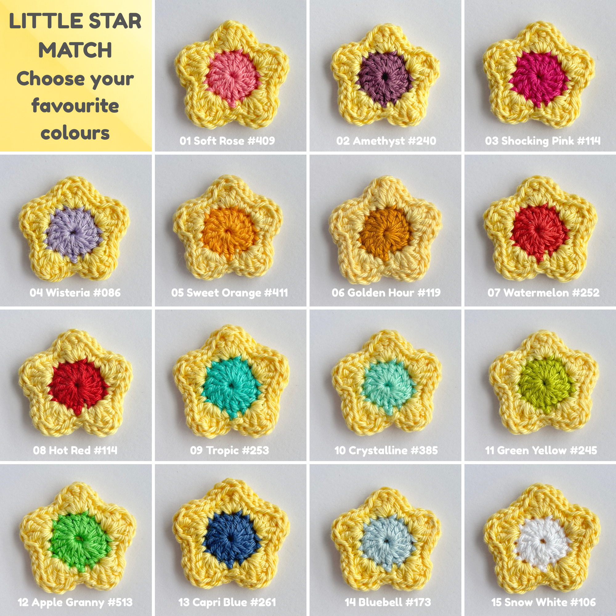 Little Star Match | Crochet Colour & Memory Game | Handmade Cotton Matching Game