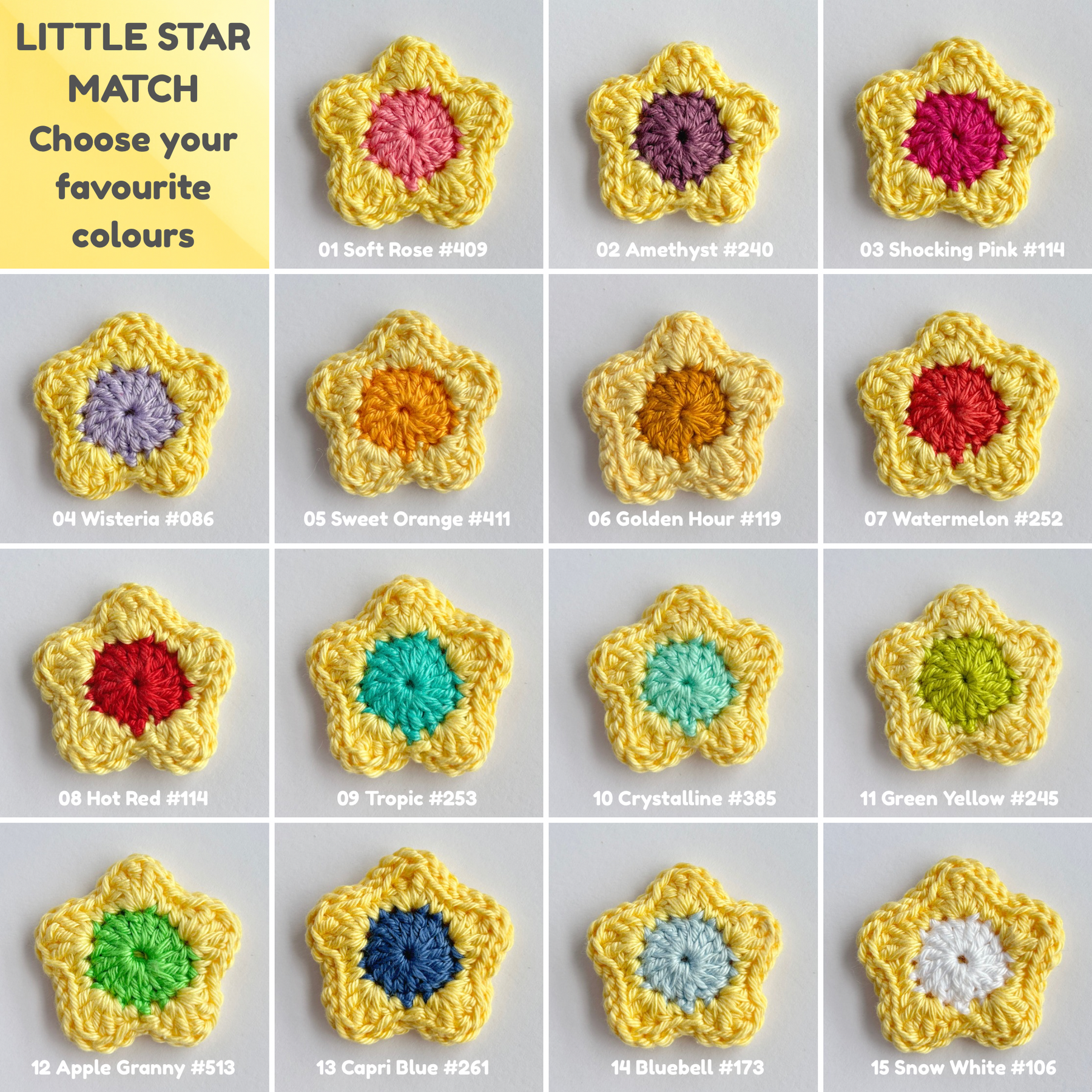Little Star Match | Crochet Colour & Memory Game | Handmade Cotton Matching Game
