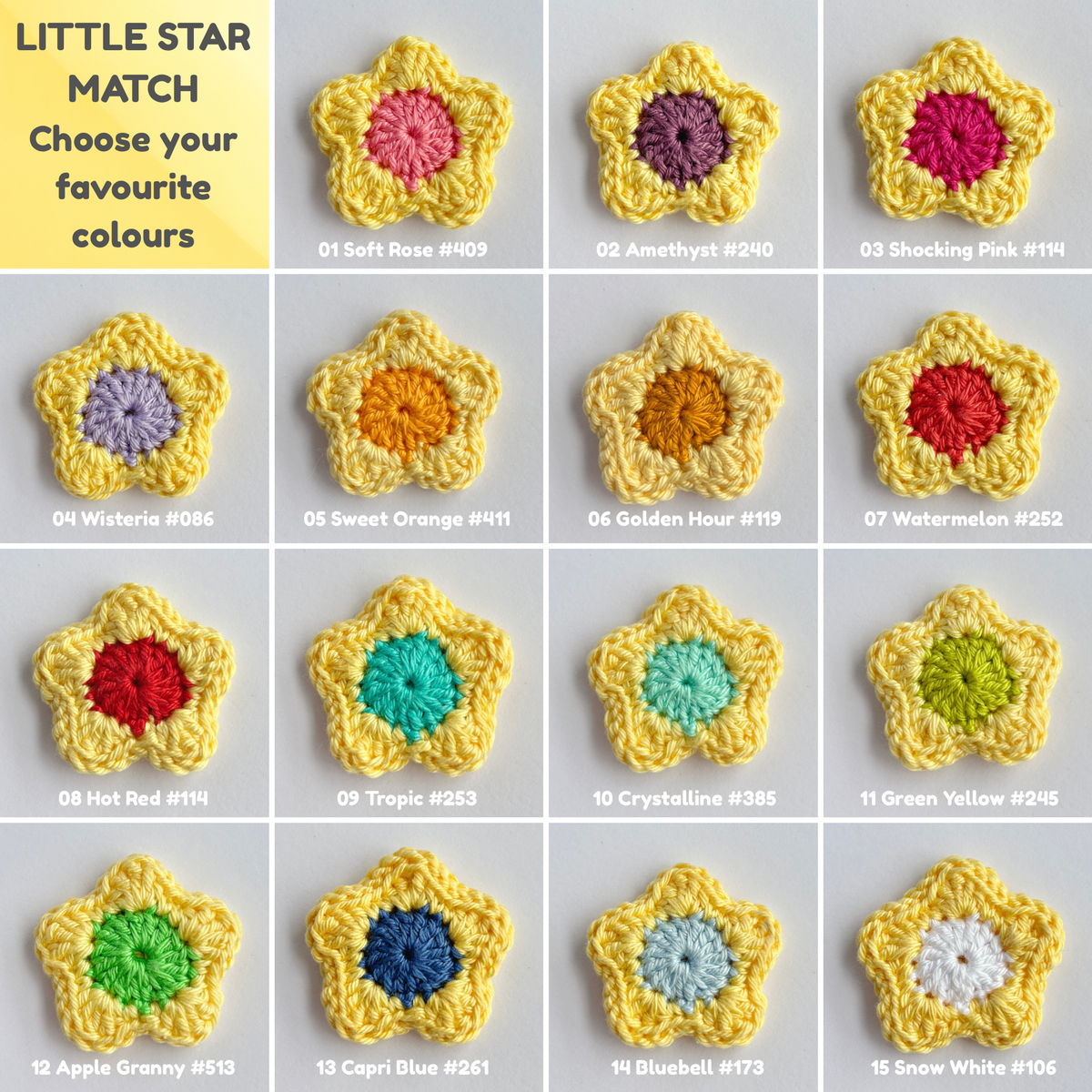 Little Star Match | Crochet Colour & Memory Game | Handmade Cotton Matching Game