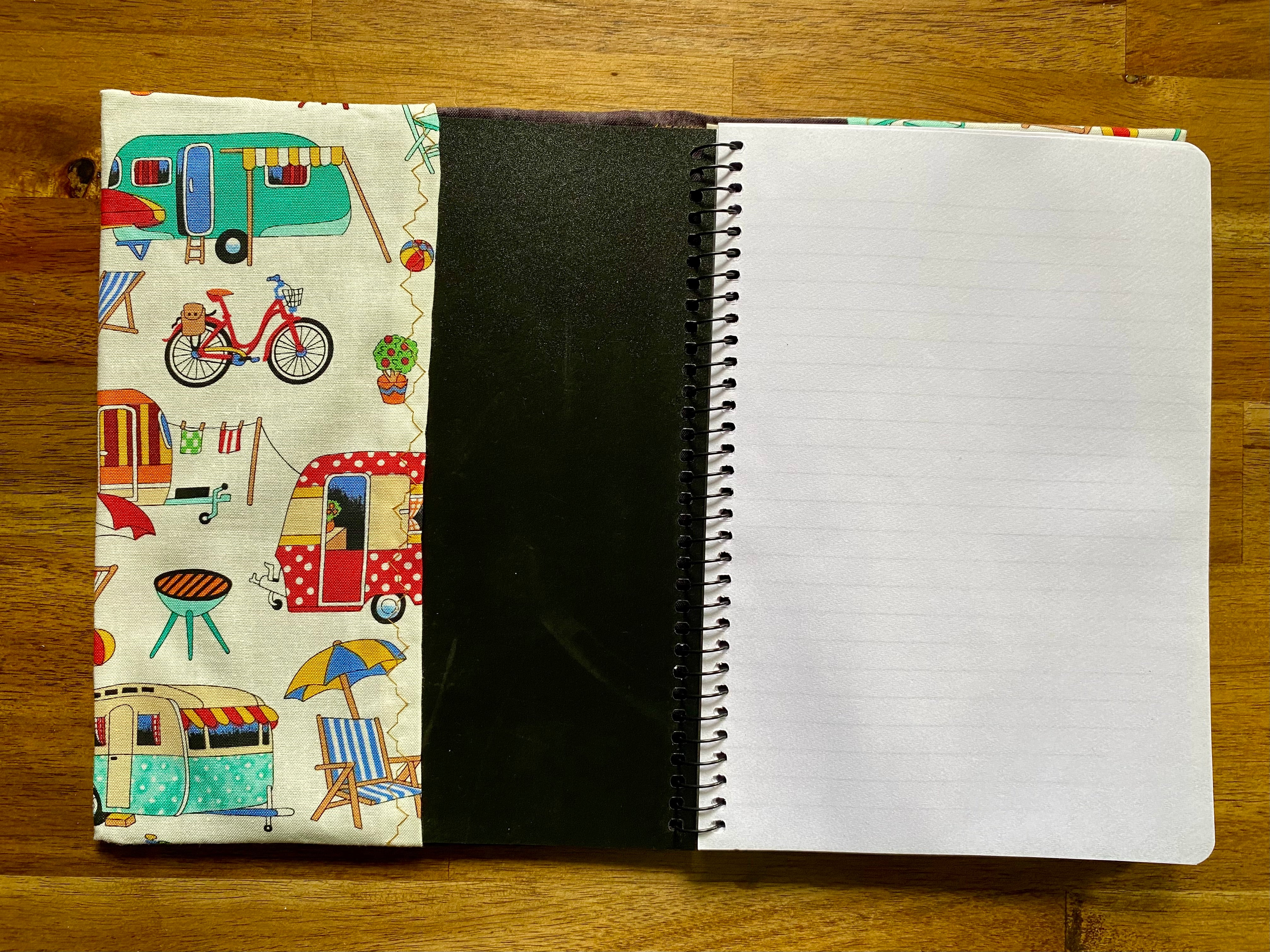 A5 Upcycled Denim Notebook - Caravans