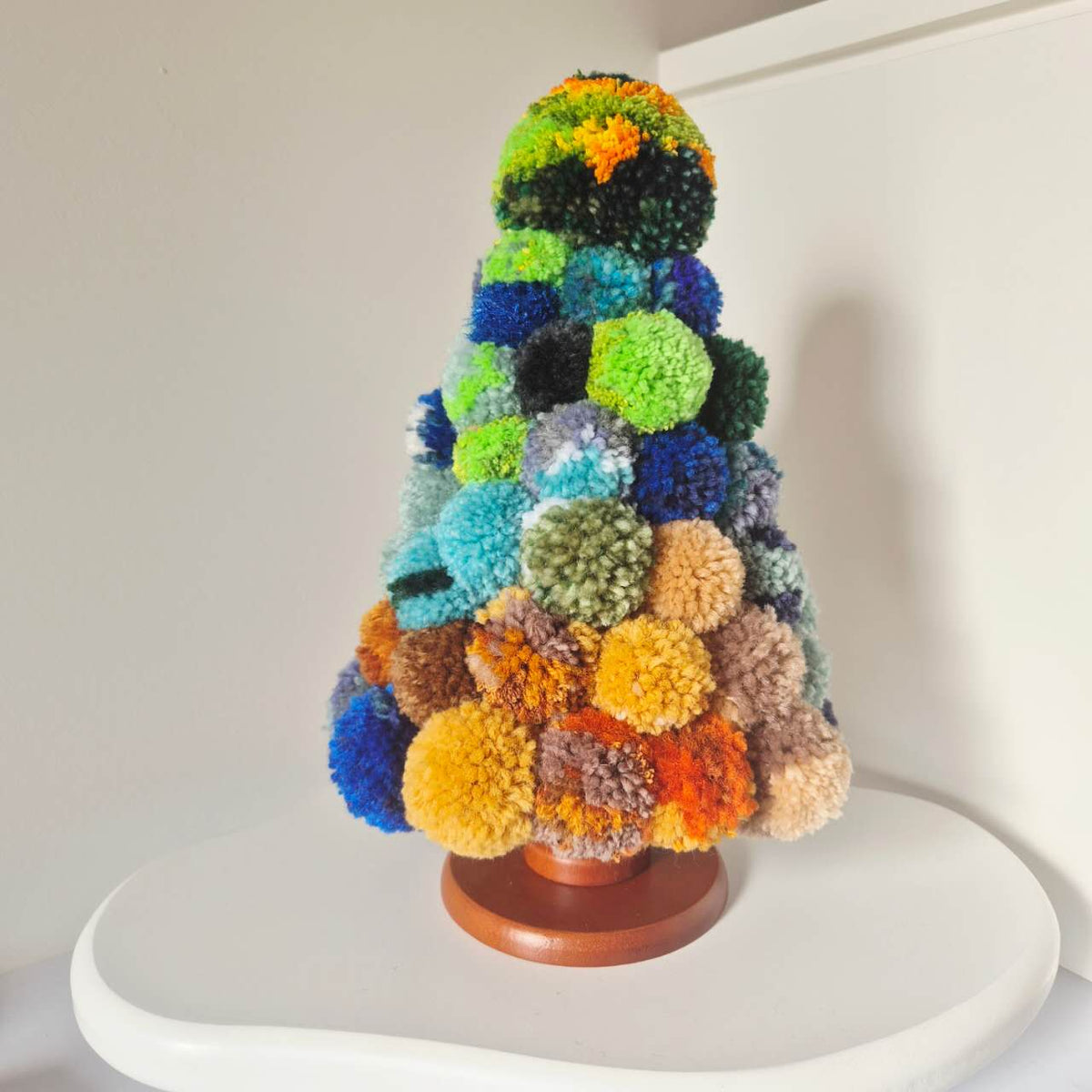 Van Gogh Inspired Pom Pom Christmas Tree – Handmade Artistic Christmas Decoration