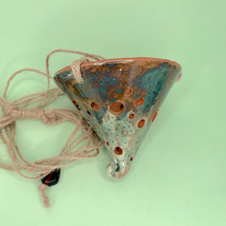 Ceramic hanging shallow cone orchid pot