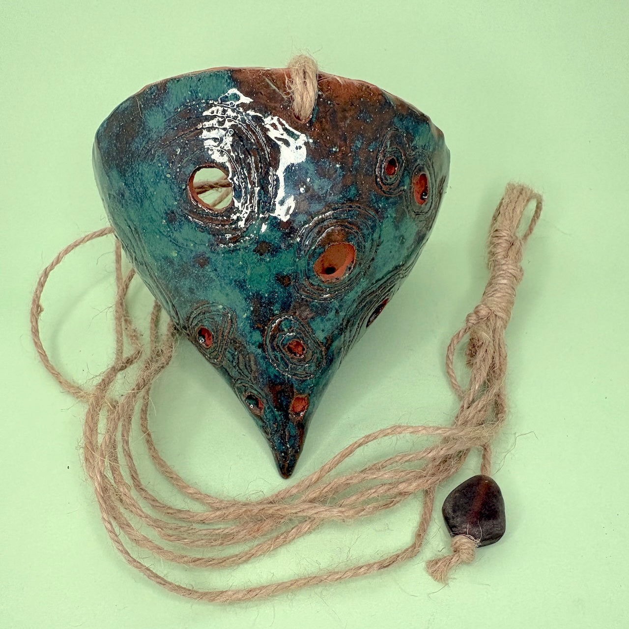 Ceramic hanging shallow cone orchid pot