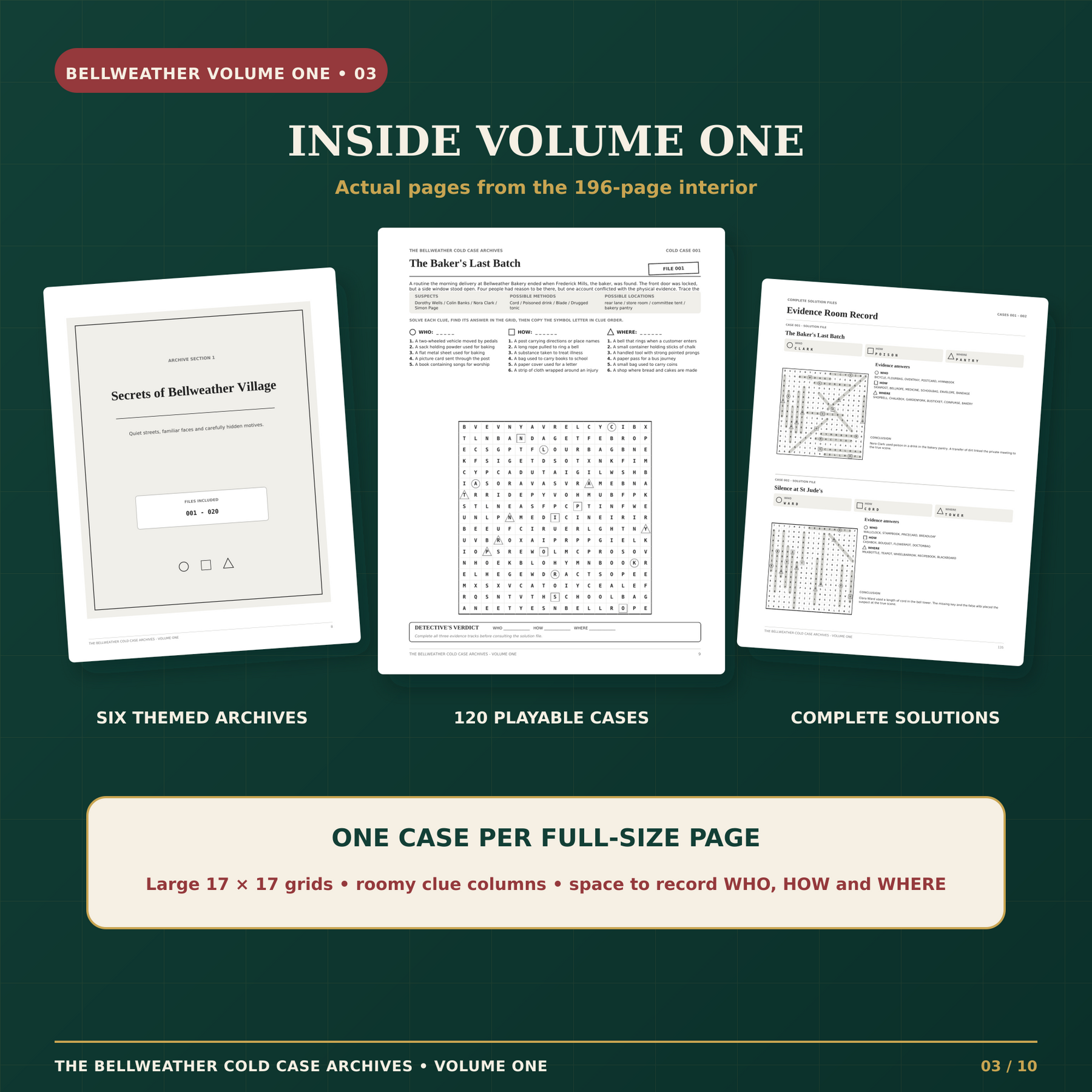 THE BELLWEATHER COLD CASE ARCHIVES: 120 MURDER MYSTERY WORD SEARCHES Vol 1.