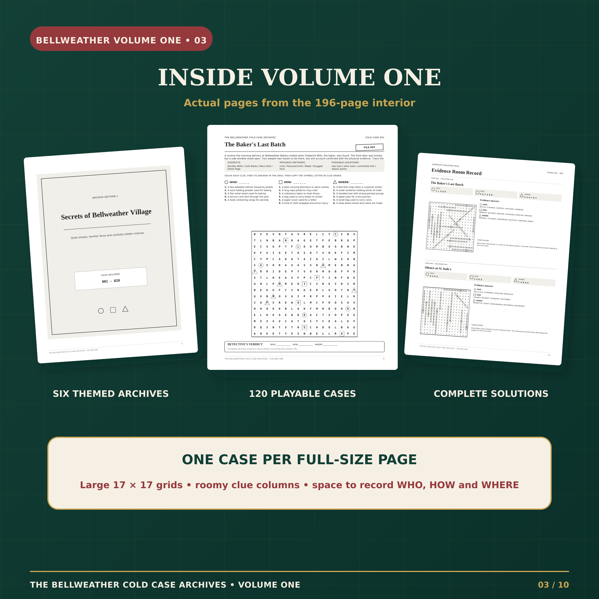 THE BELLWEATHER COLD CASE ARCHIVES: 120 MURDER MYSTERY WORD SEARCHES Vol 1.