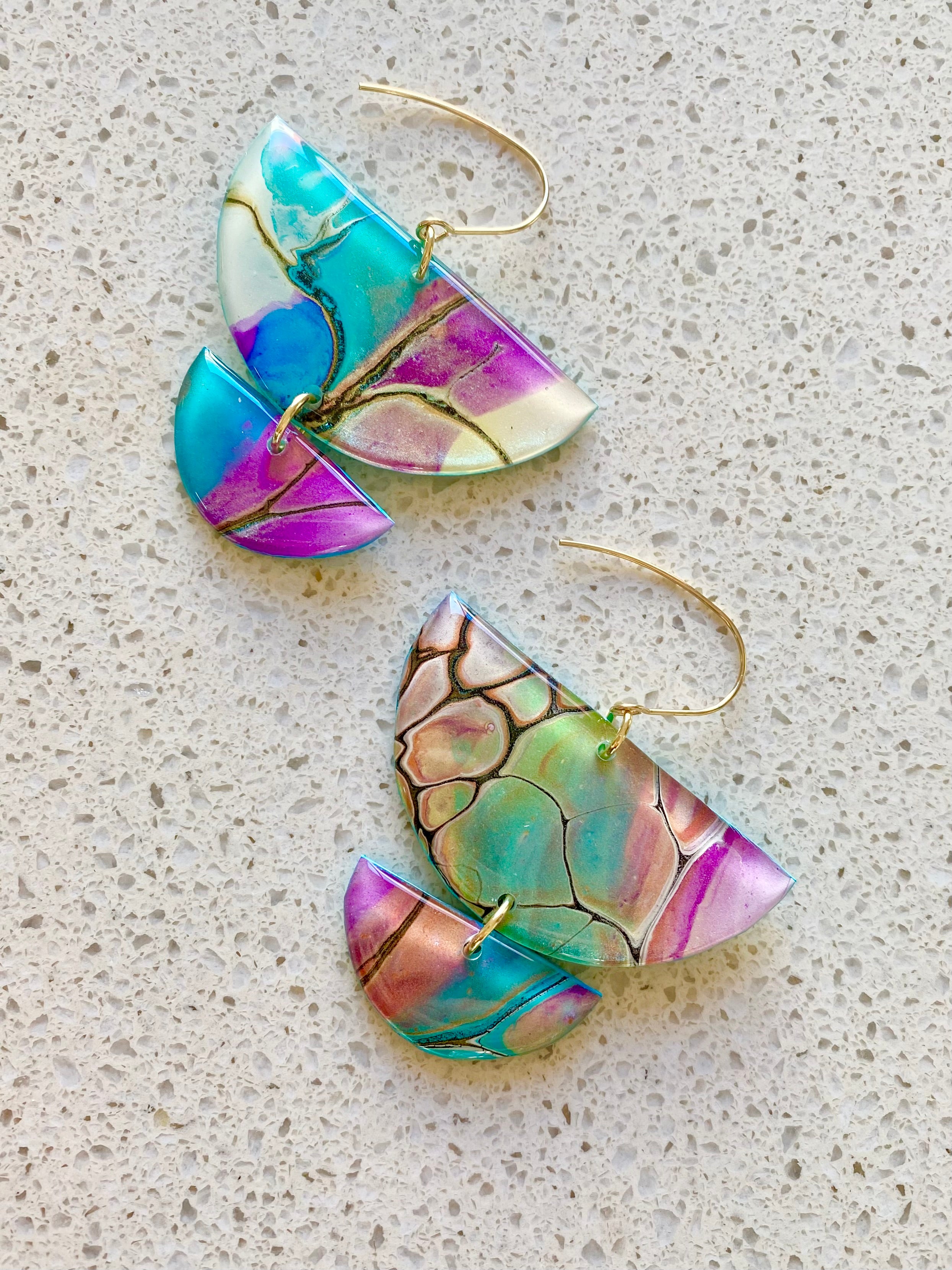 Wearable Art Colourful Lightweight Earrings
