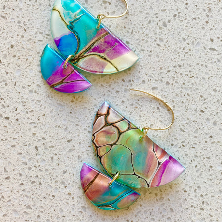 Wearable Art Colourful Lightweight Earrings