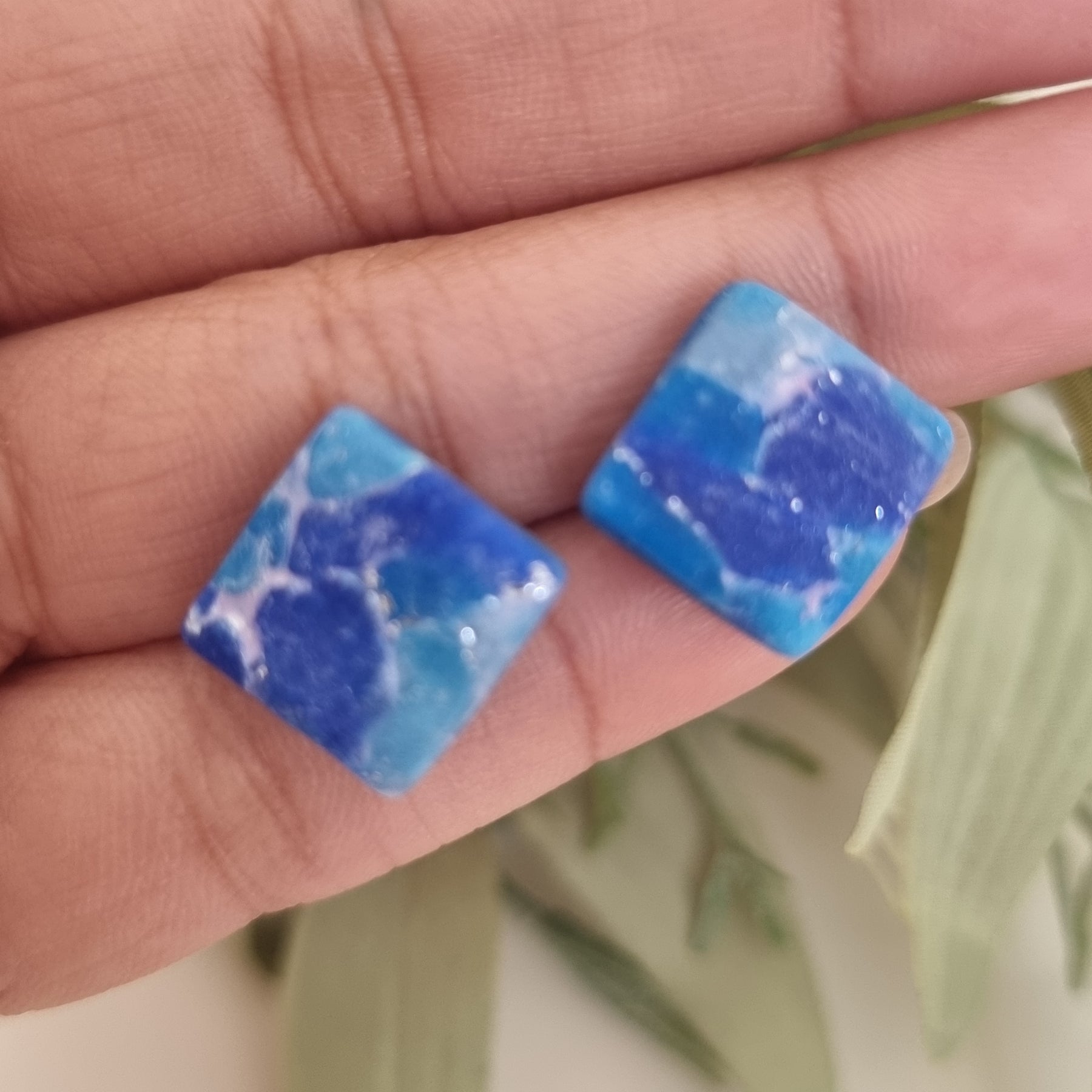 Blue Agate Studs