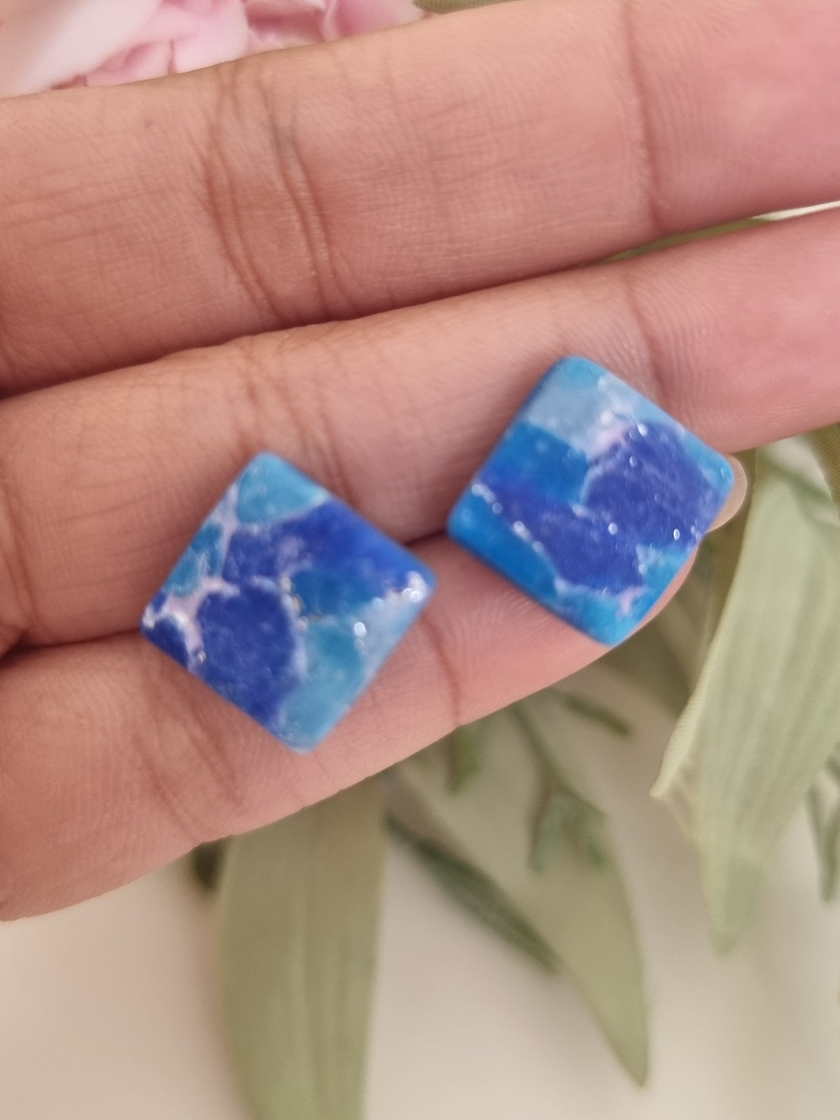 Blue Agate Studs