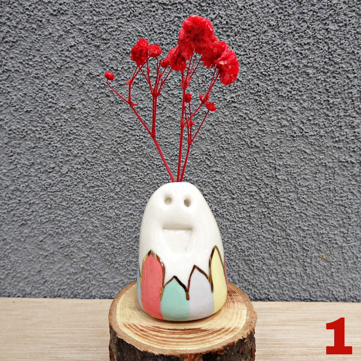 Flower Pebble Pets - Cute ceramic desk buddy - Mini pottery collectable