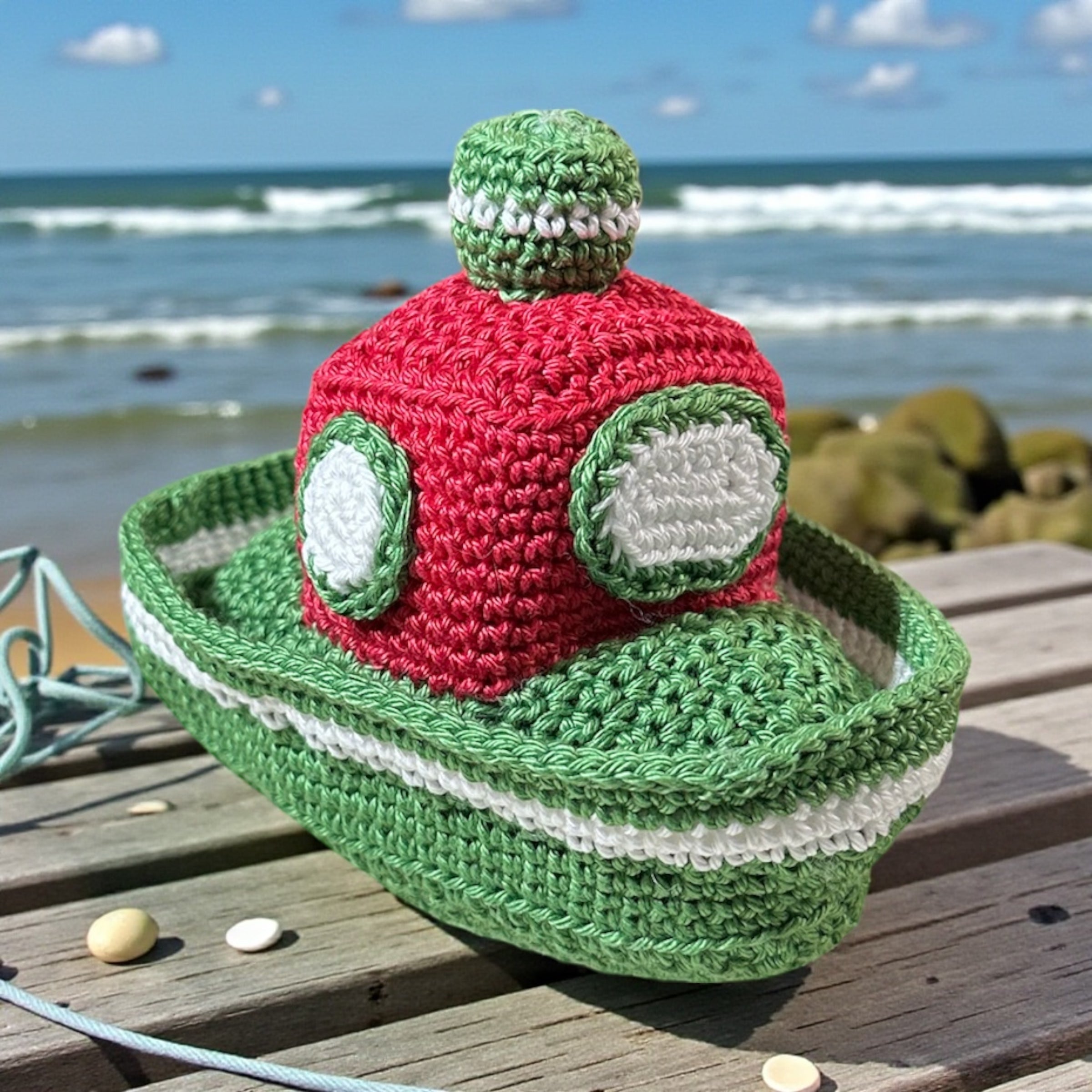 Crochet little Tug Boat