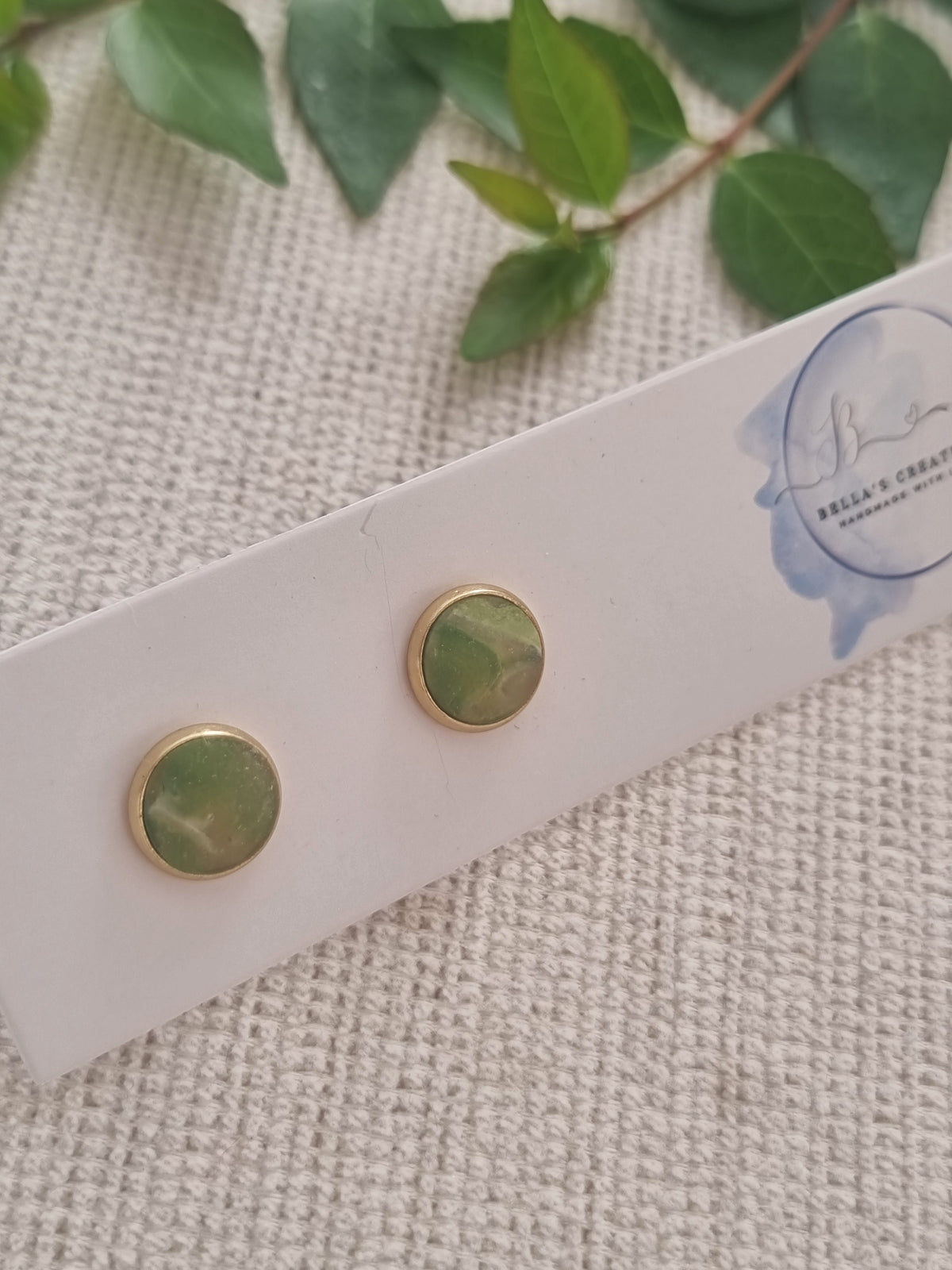 Sage Marble Studs