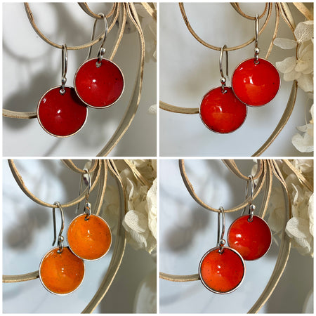Everyday Earrings. Red and orange tones