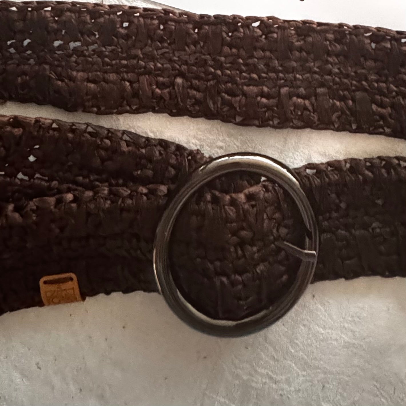 Crochet Raffia Belt (Gunmetal Buckle)