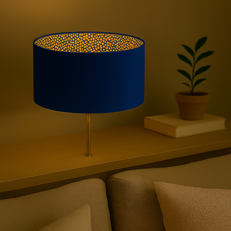 Osaka double side Floral Blue Drum lampshade