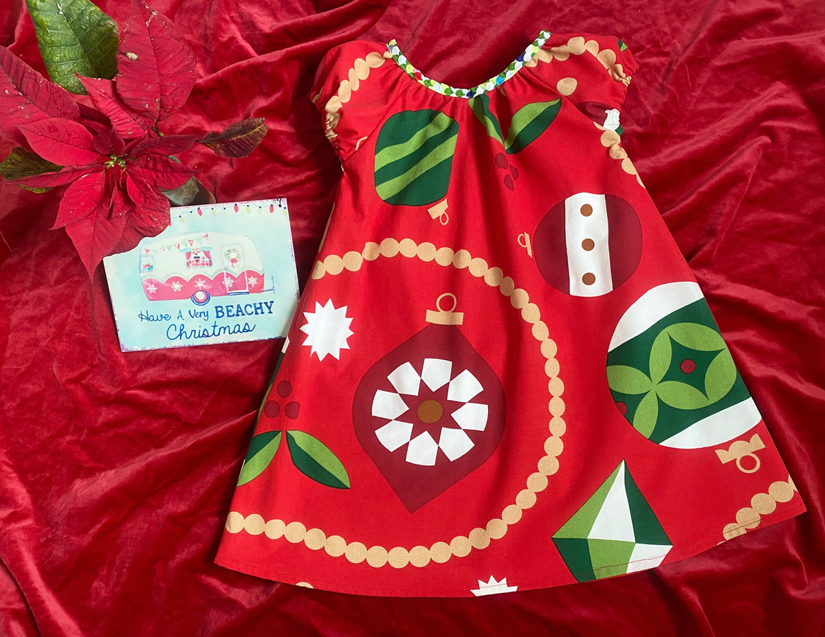Christmas Dress Size 5/6 Handmade Festive Red Girls Dress
