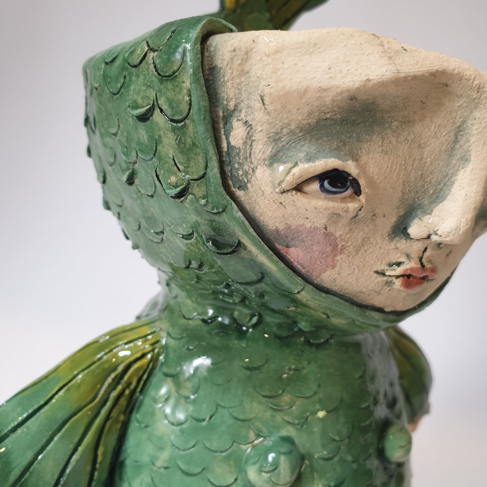 Mermaid, green, gold, gift, candlestick