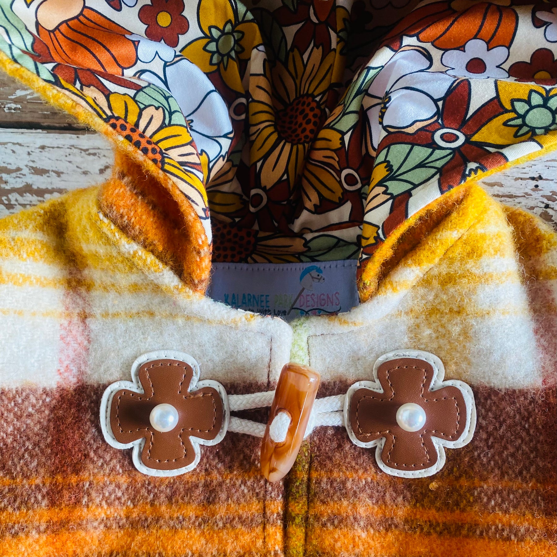 Autumn Style Vintage Wool Blanket Upcycled Vest Size 2