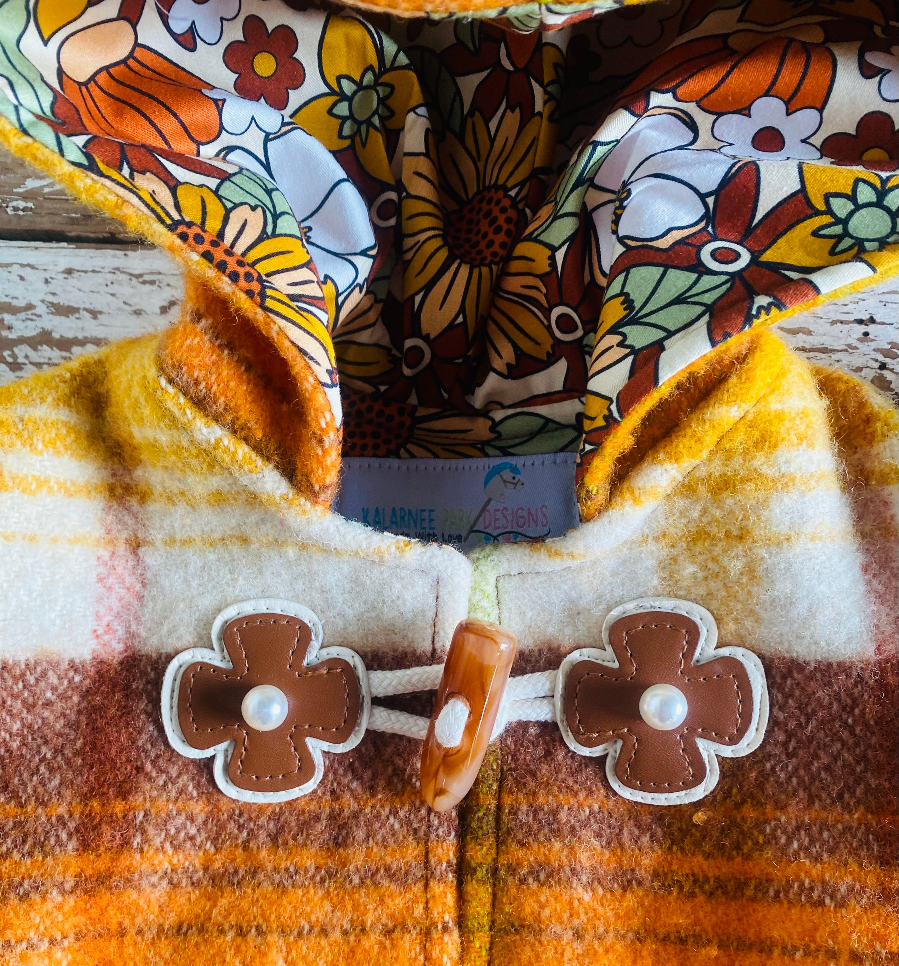 Autumn Style Vintage Wool Blanket Upcycled Vest Size 2