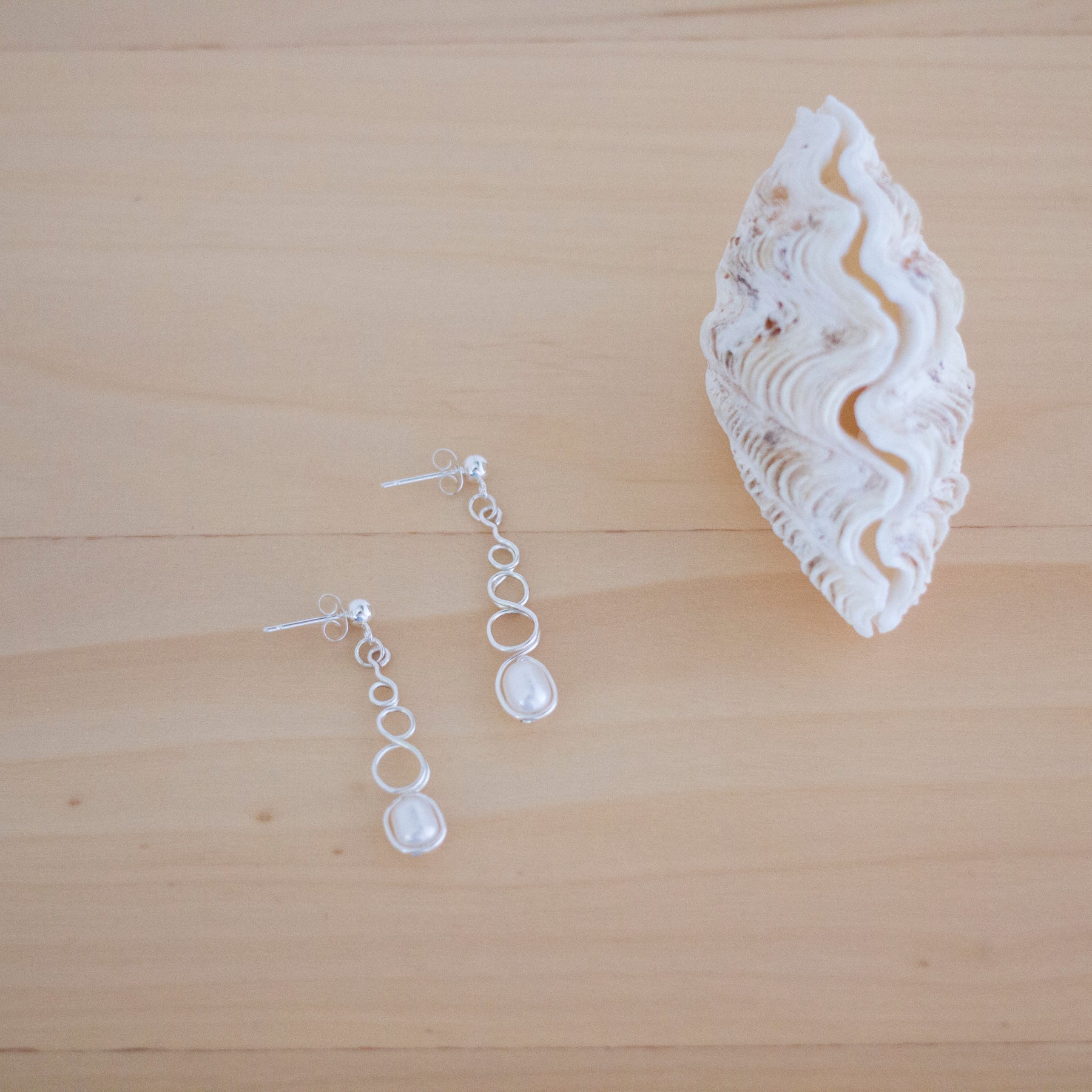White Freshwater Pearl Earrings & Necklace Set