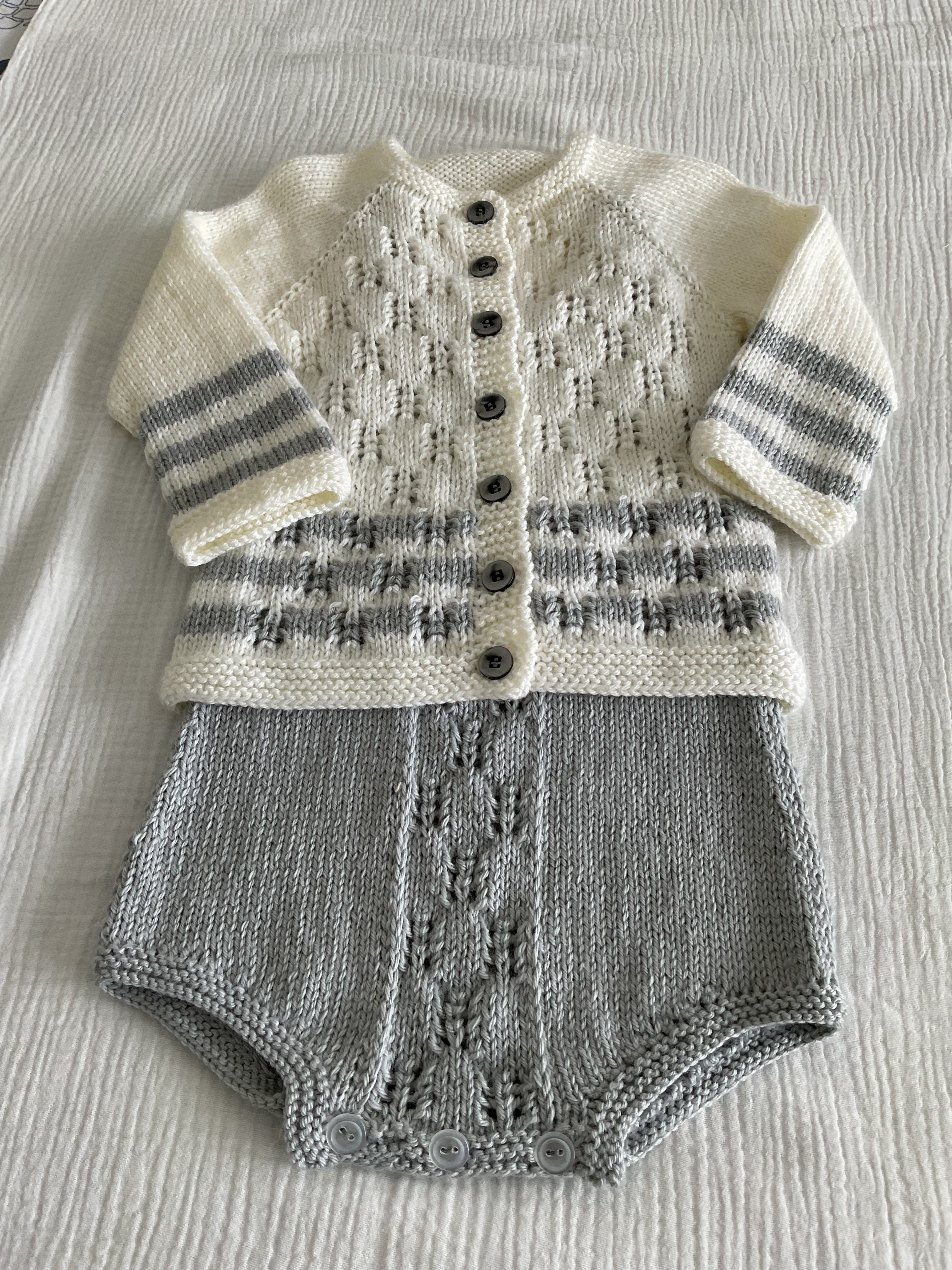 Cardigan and Romper Set, Size 6-12months