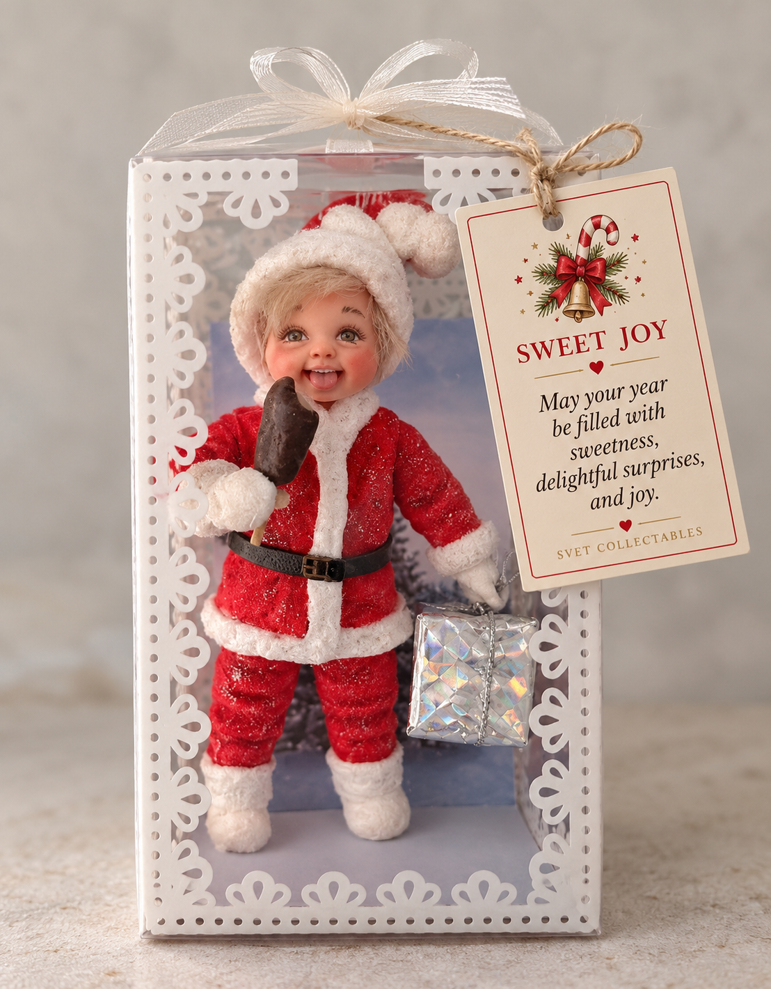 Wish for the New Year: Handmade Cotton Christmas Ornament with Wish Card, One-of-a-Kind Christmas Gift