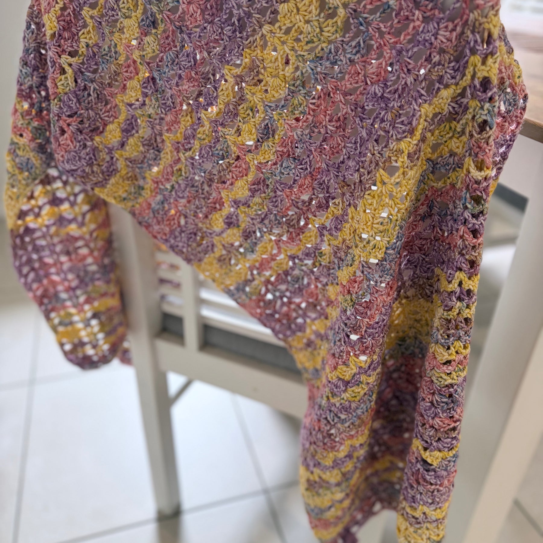 #127 Wrapped in Love Ladies Crocheted shawl