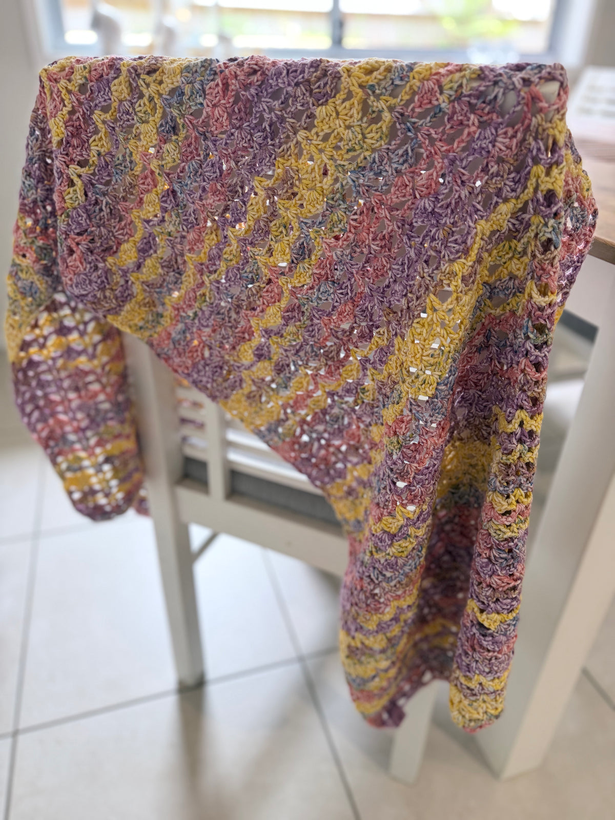 #127 Wrapped in Love Ladies Crocheted shawl