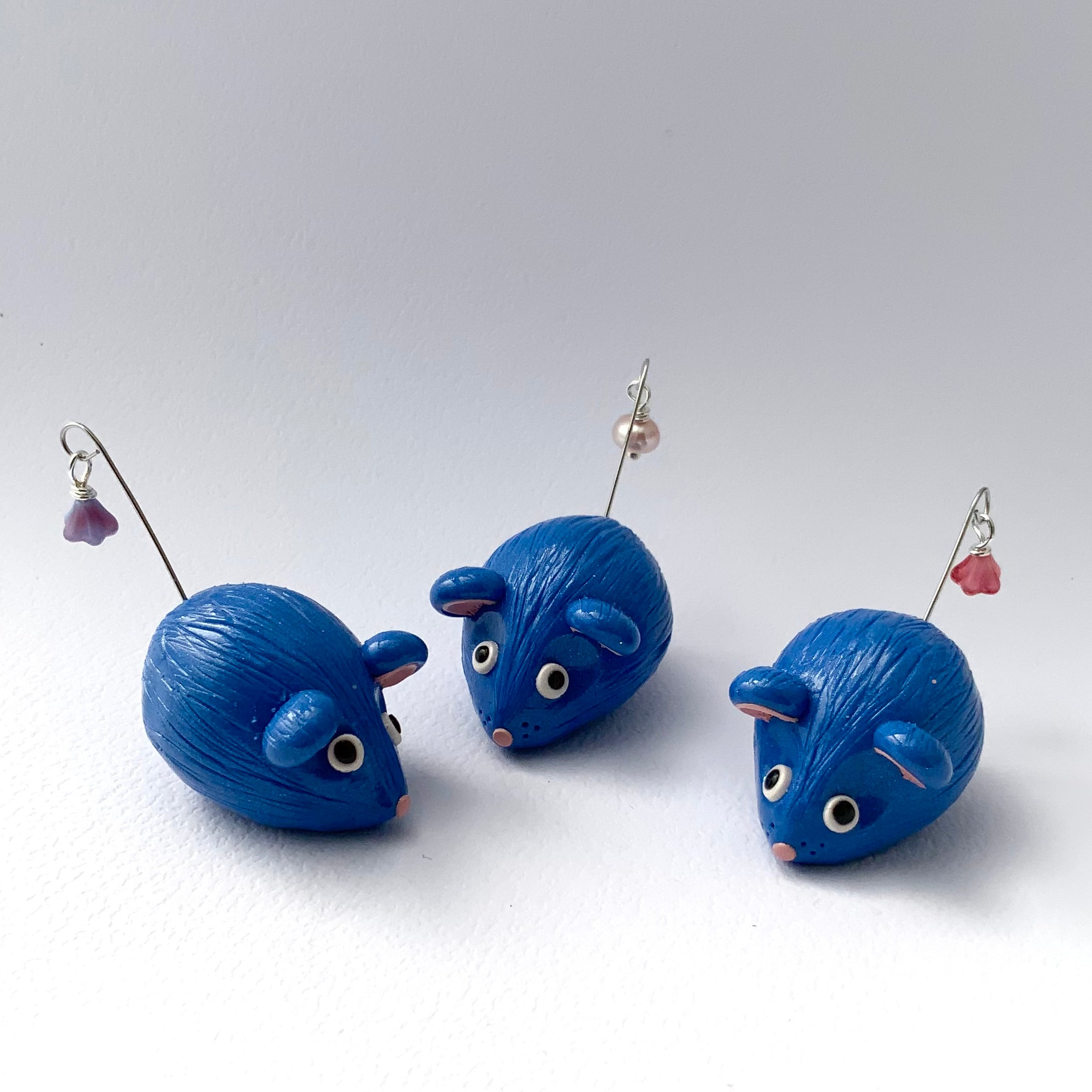 MOUSEMATES TRIO | Sweet Whimsical Handmade Polymer Clay Mice