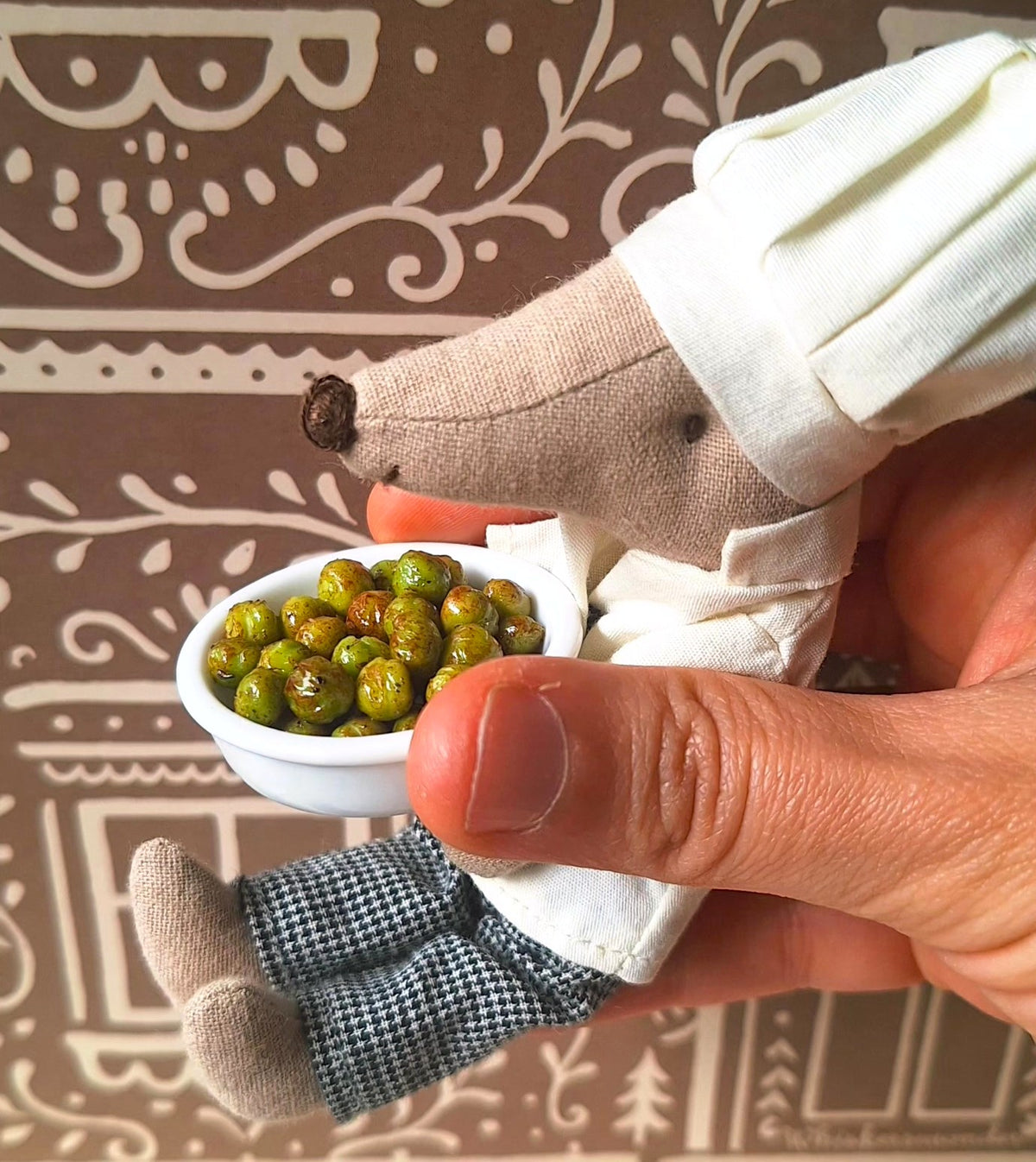 Brussel Sprouts dish (with ornate serving spoon)