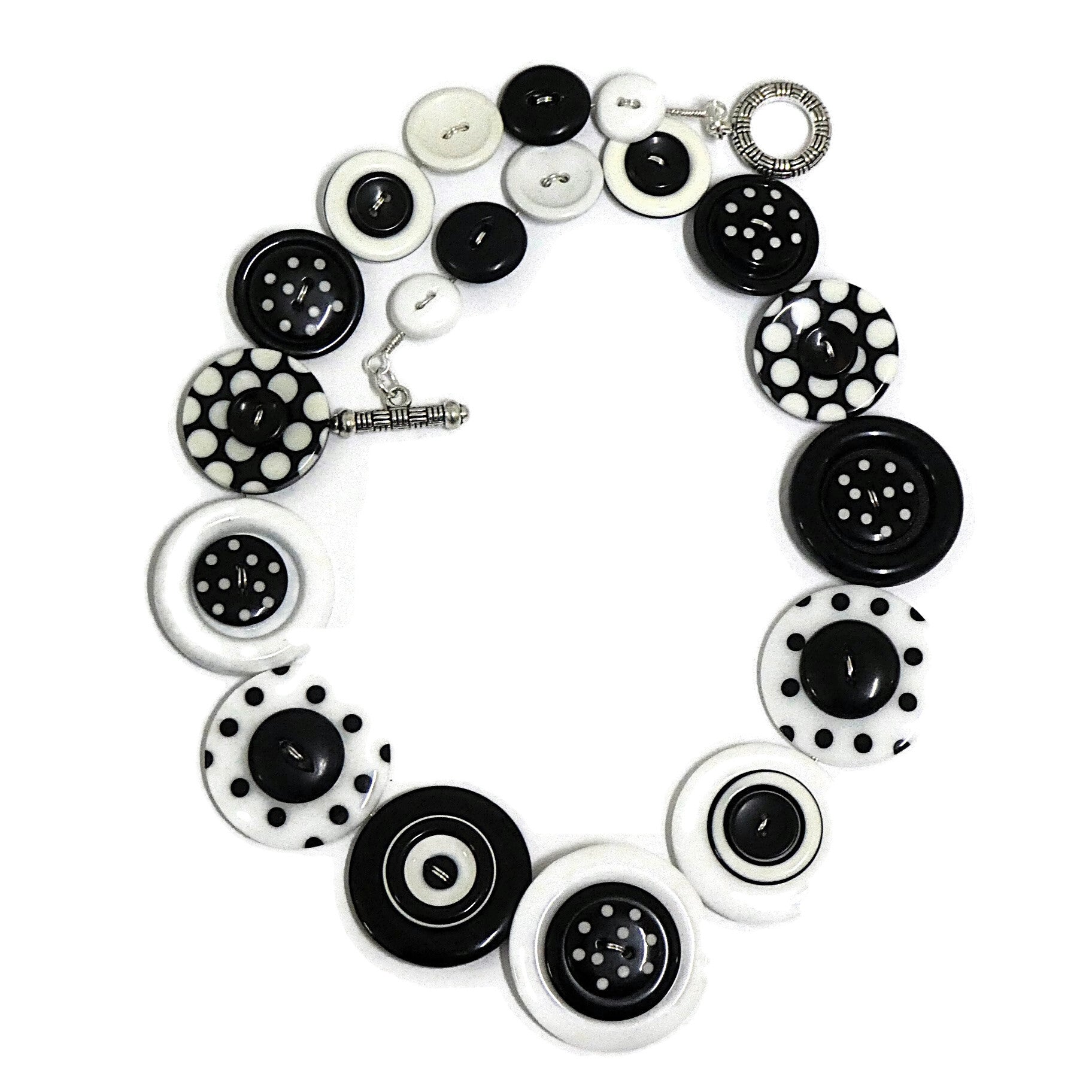 Button necklace - Dalmatian Spots