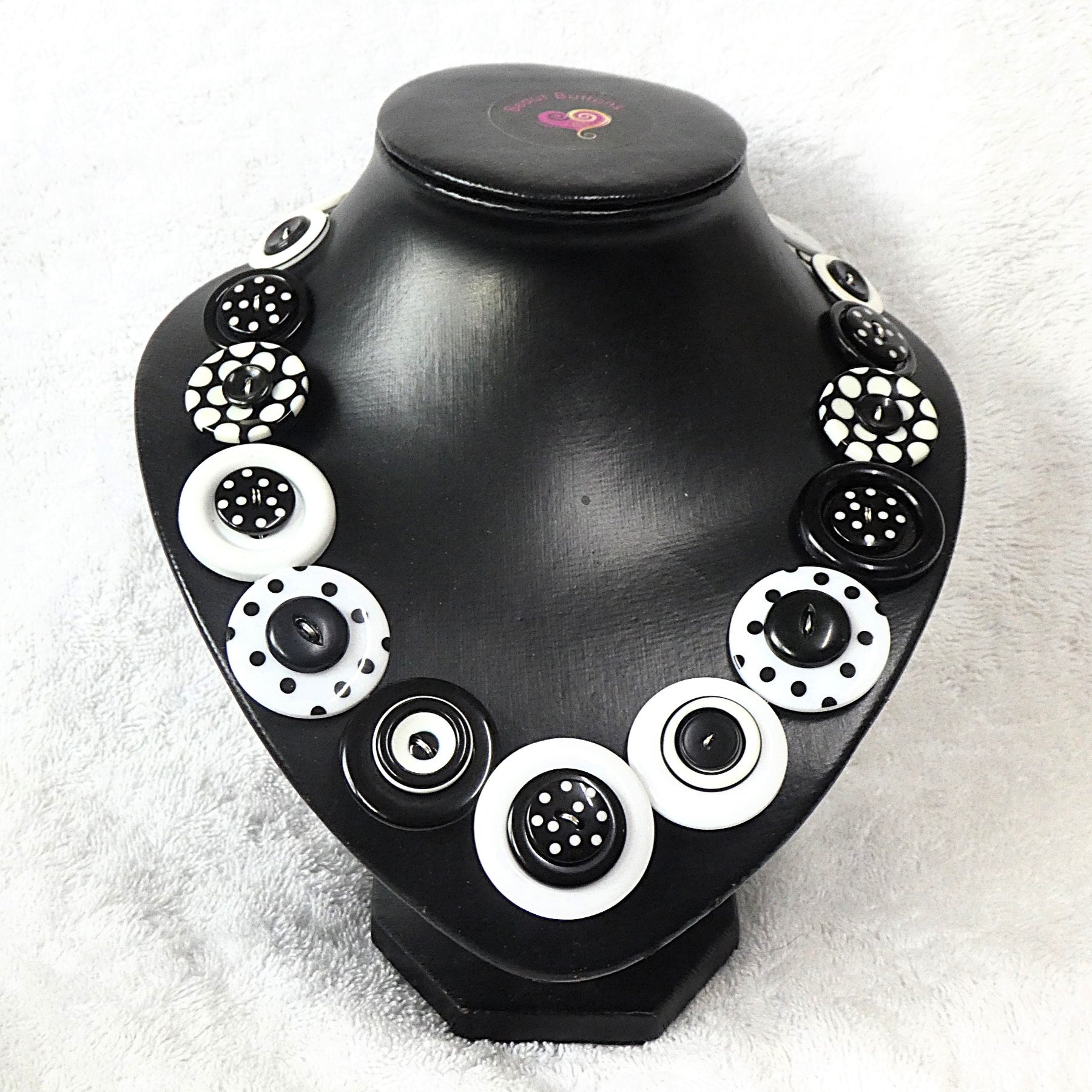 Button necklace - Dalmatian Spots