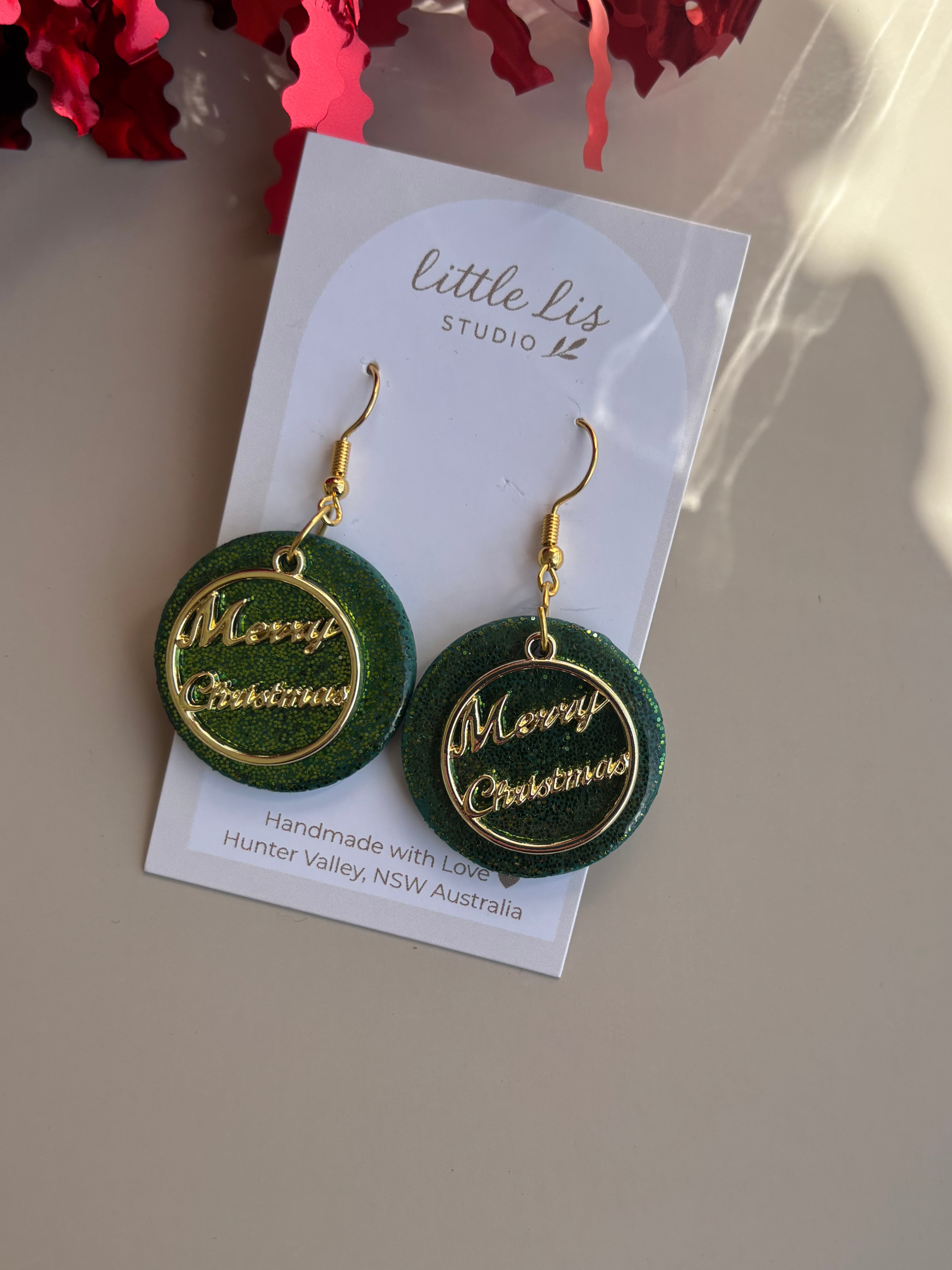 Christmas Earrings - Polymer Clay (Fee Shipping)