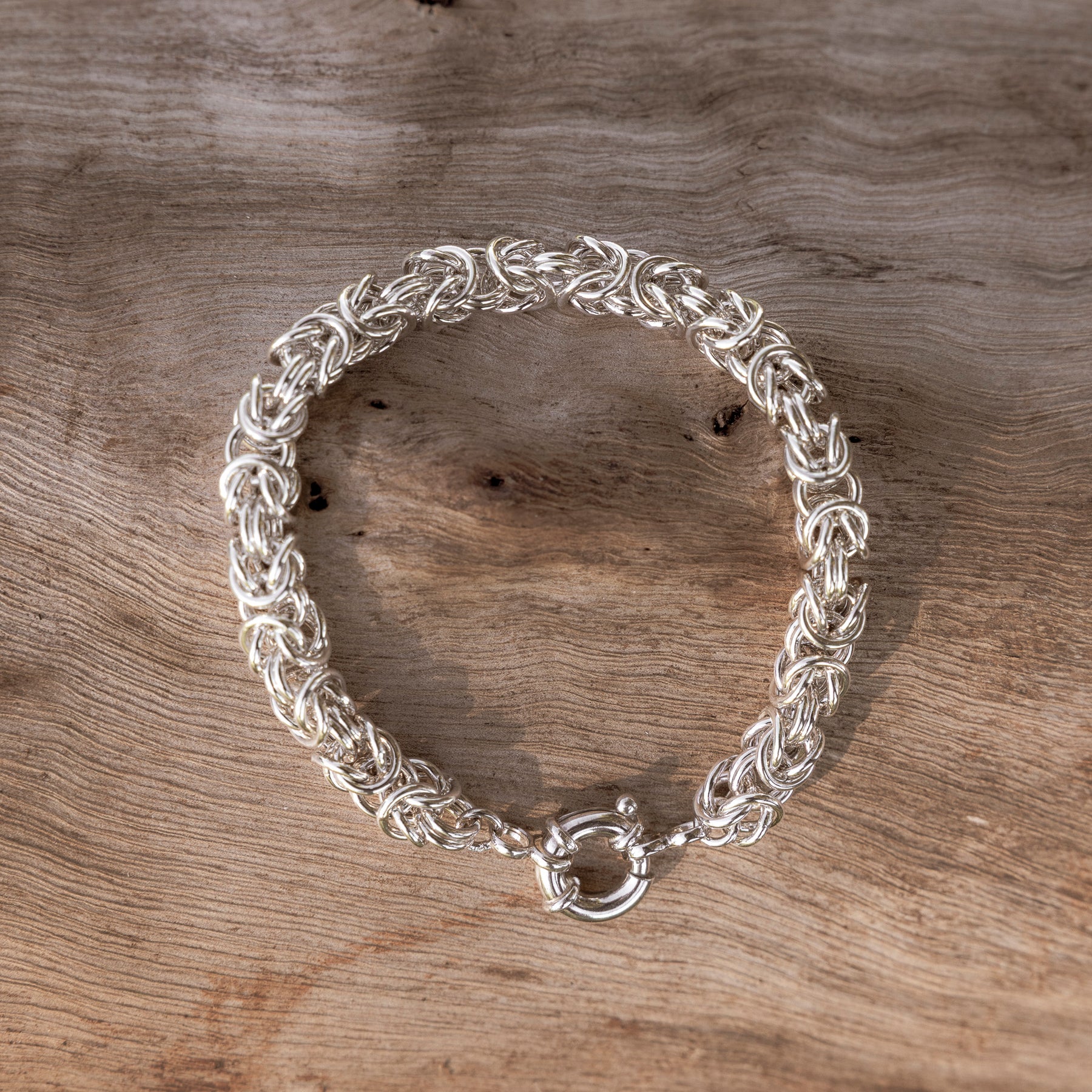 Sterling Silver Byzantine Bracelet 18cm