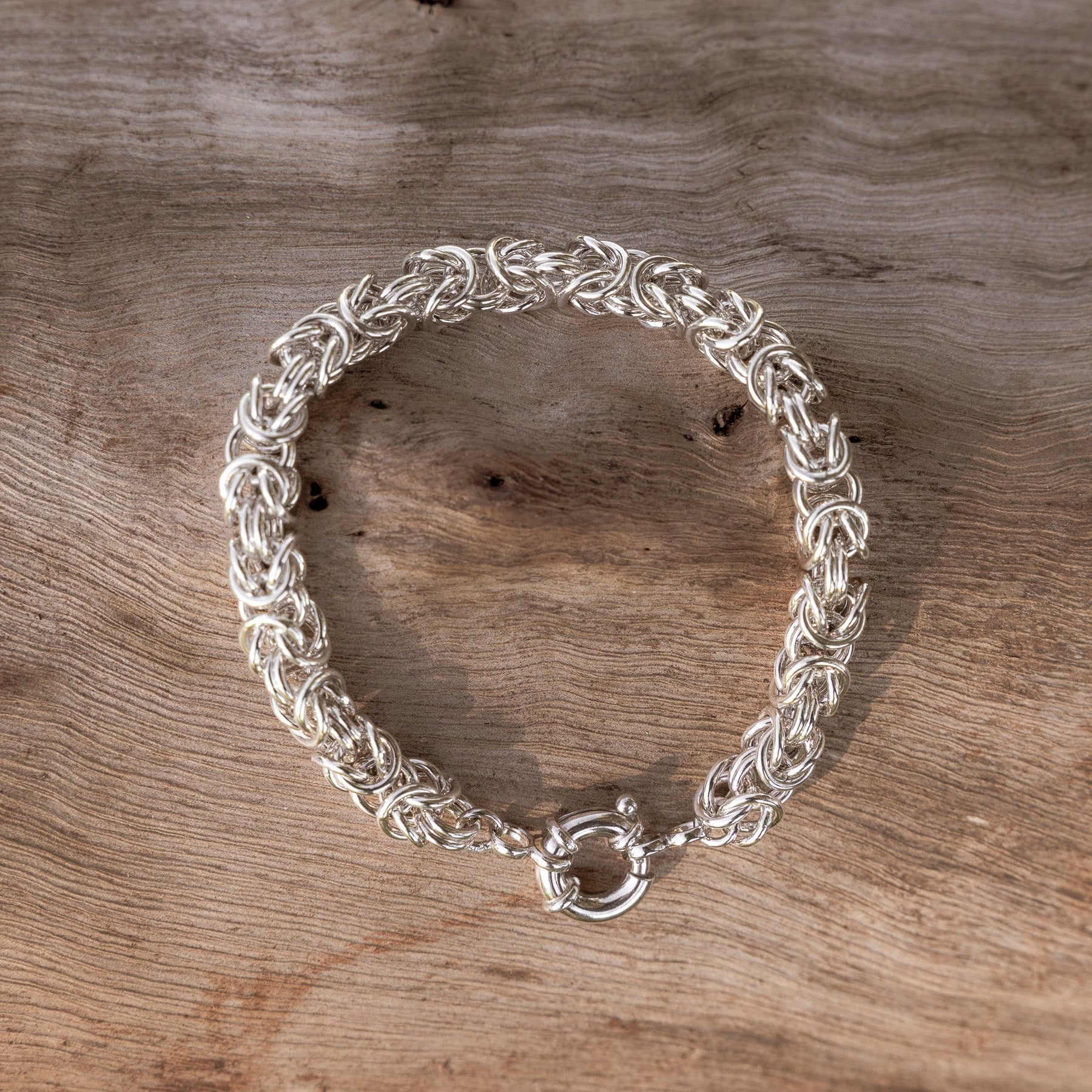 Sterling Silver Byzantine Bracelet 19cm
