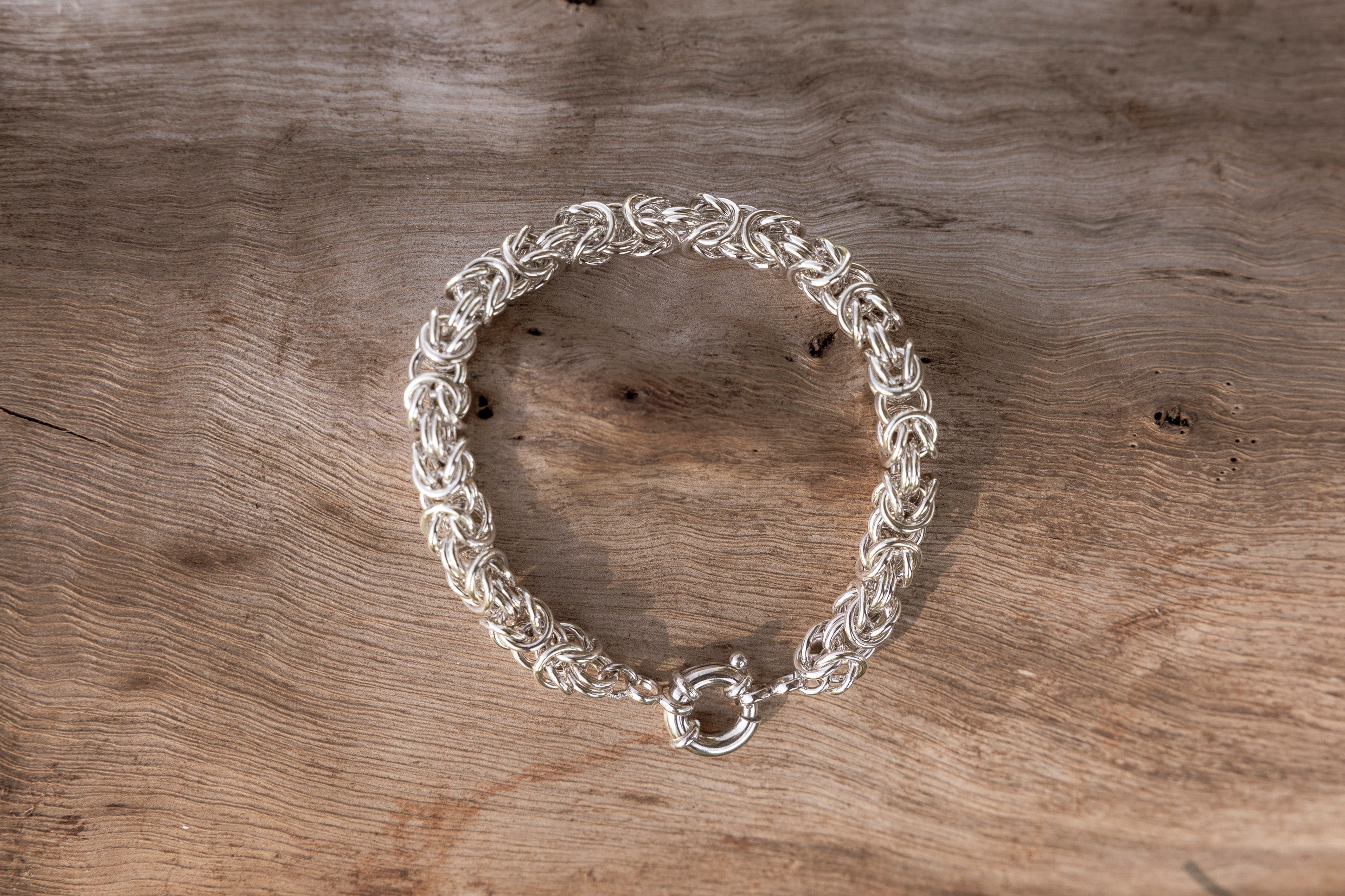 Sterling Silver Byzantine Bracelet 19cm
