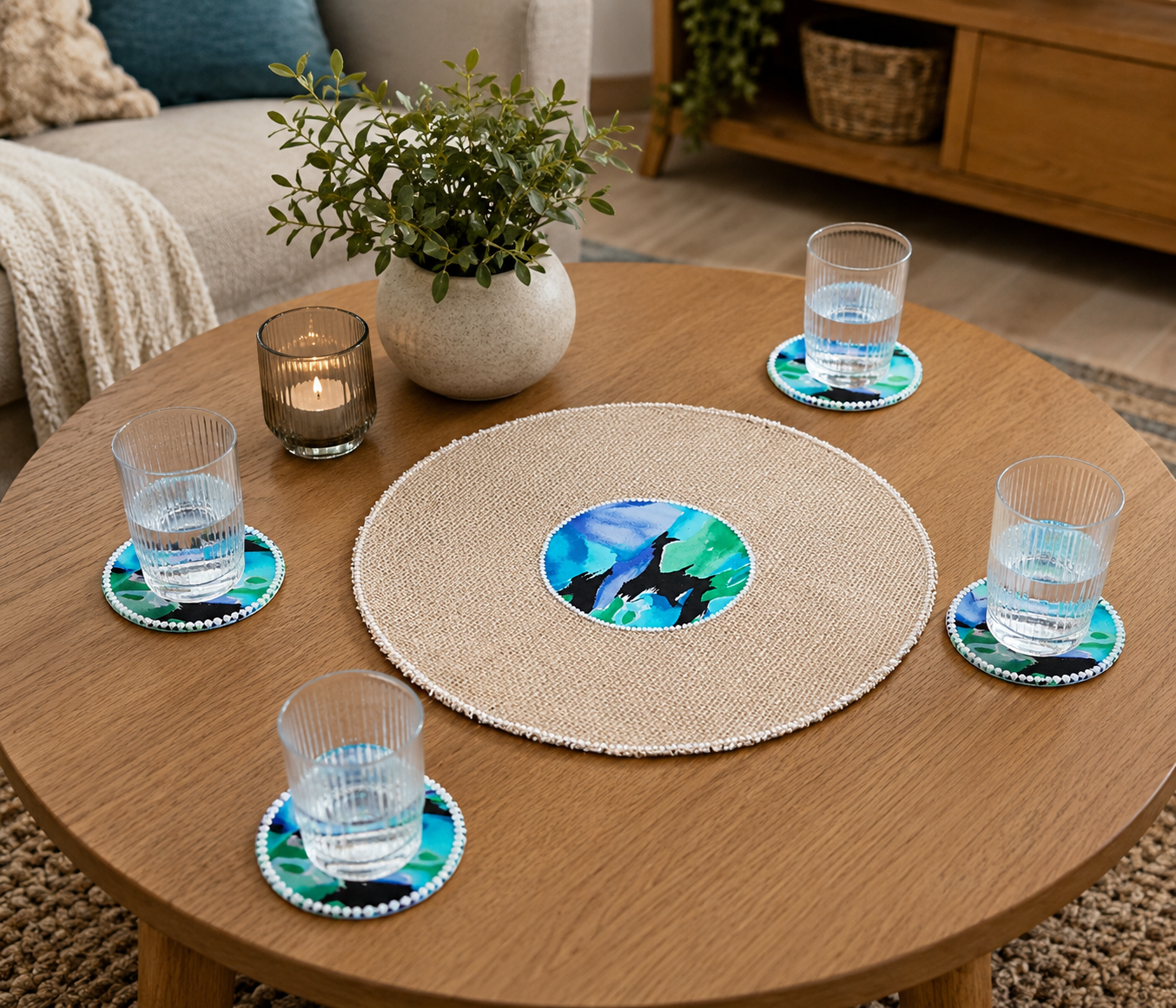 "A"-Table Runner - Tropical Theme also Placemats and Coasters