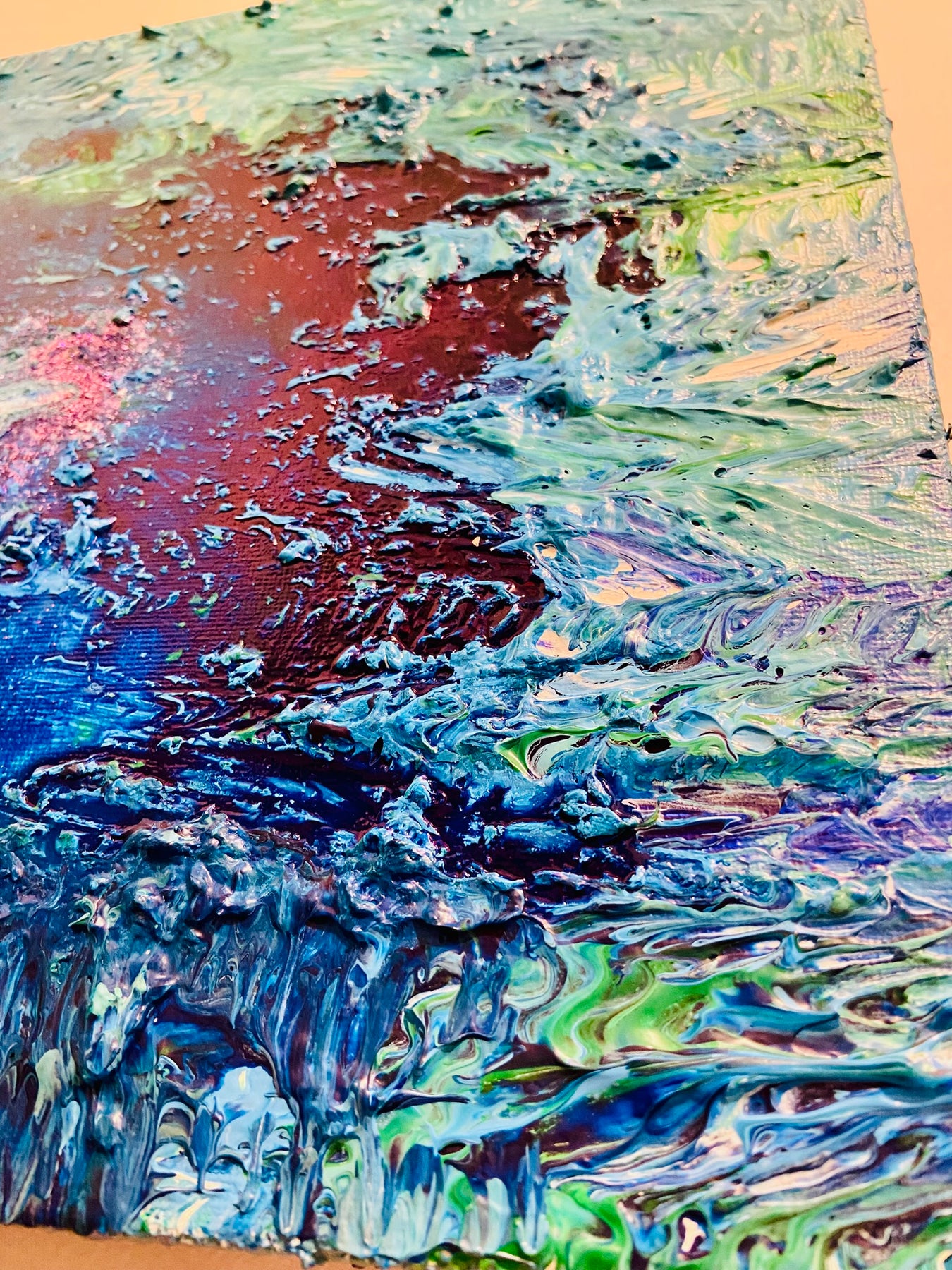 Island Reef ORIGINAL CANVAS PAINTING 25.4x25.4x3.5cm  by Margo Humphries