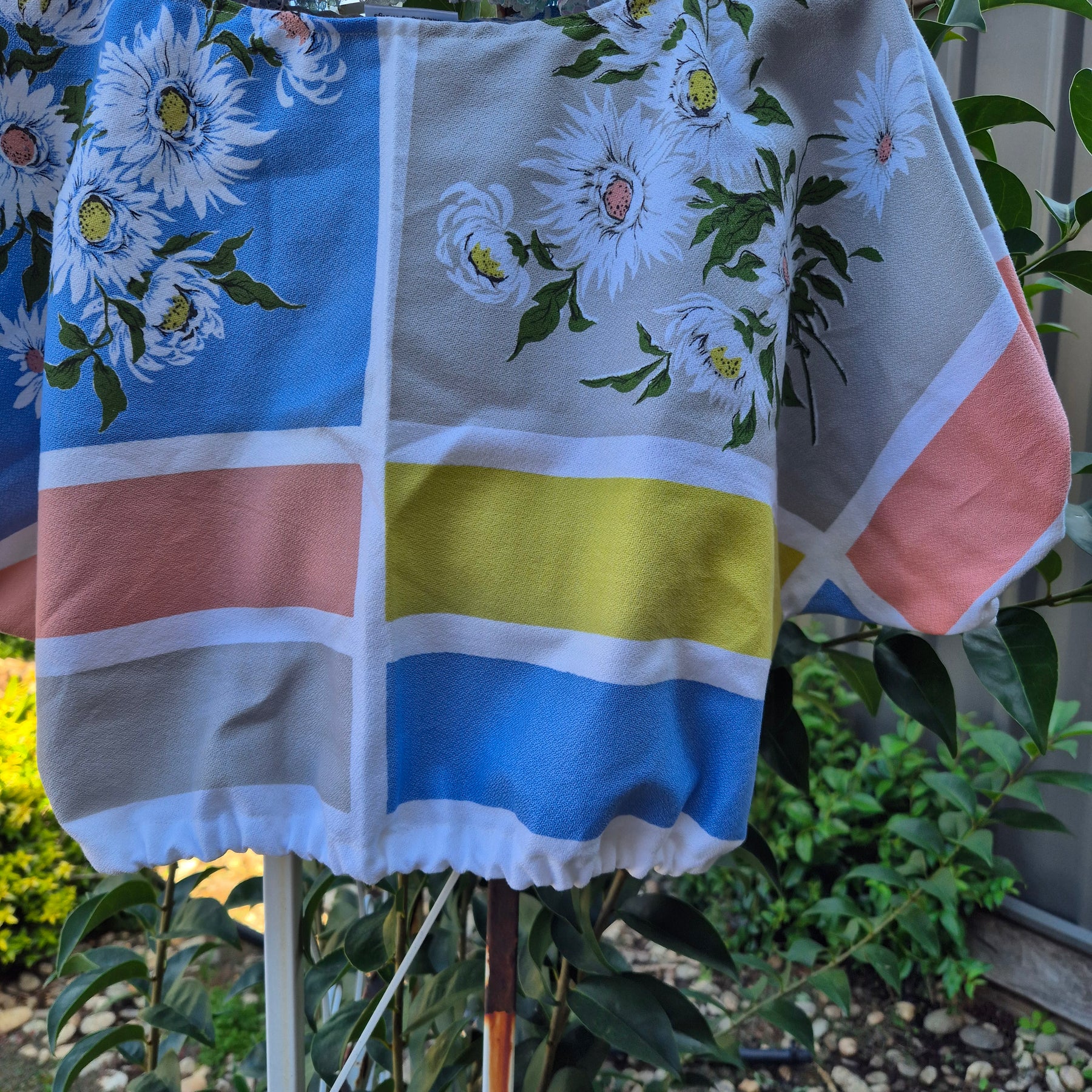 Upcycled Vintage Tablecloth top. Cropped style