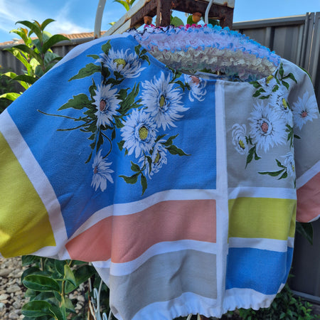 Upcycled Vintage Tablecloth top. Cropped style