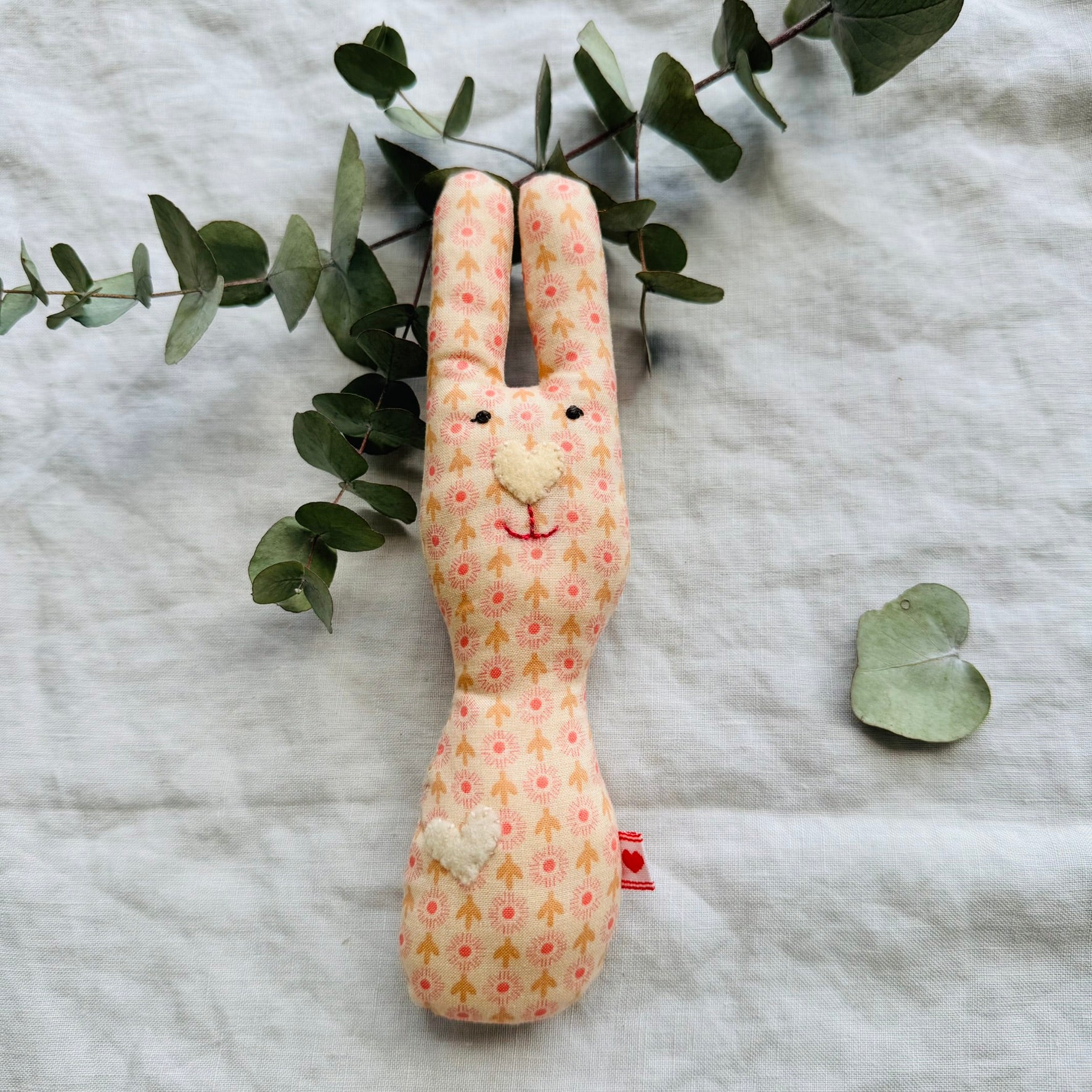 Handmade Bunny Rattle - Lots of options including Liberty
