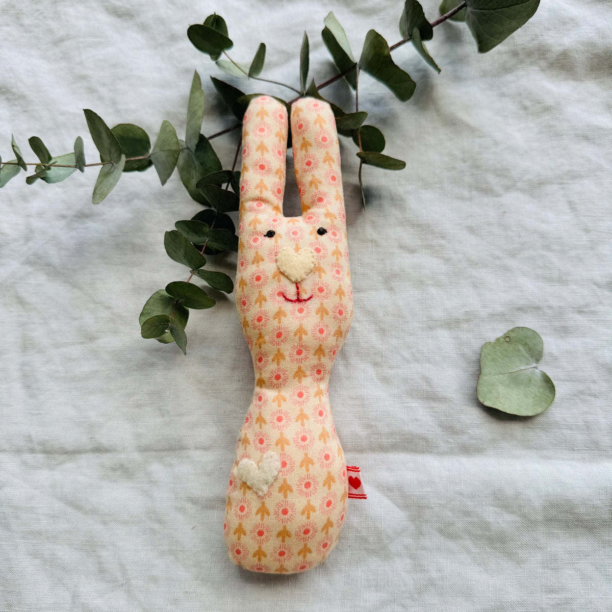 Handmade Bunny Rattle - Lots of options including Liberty