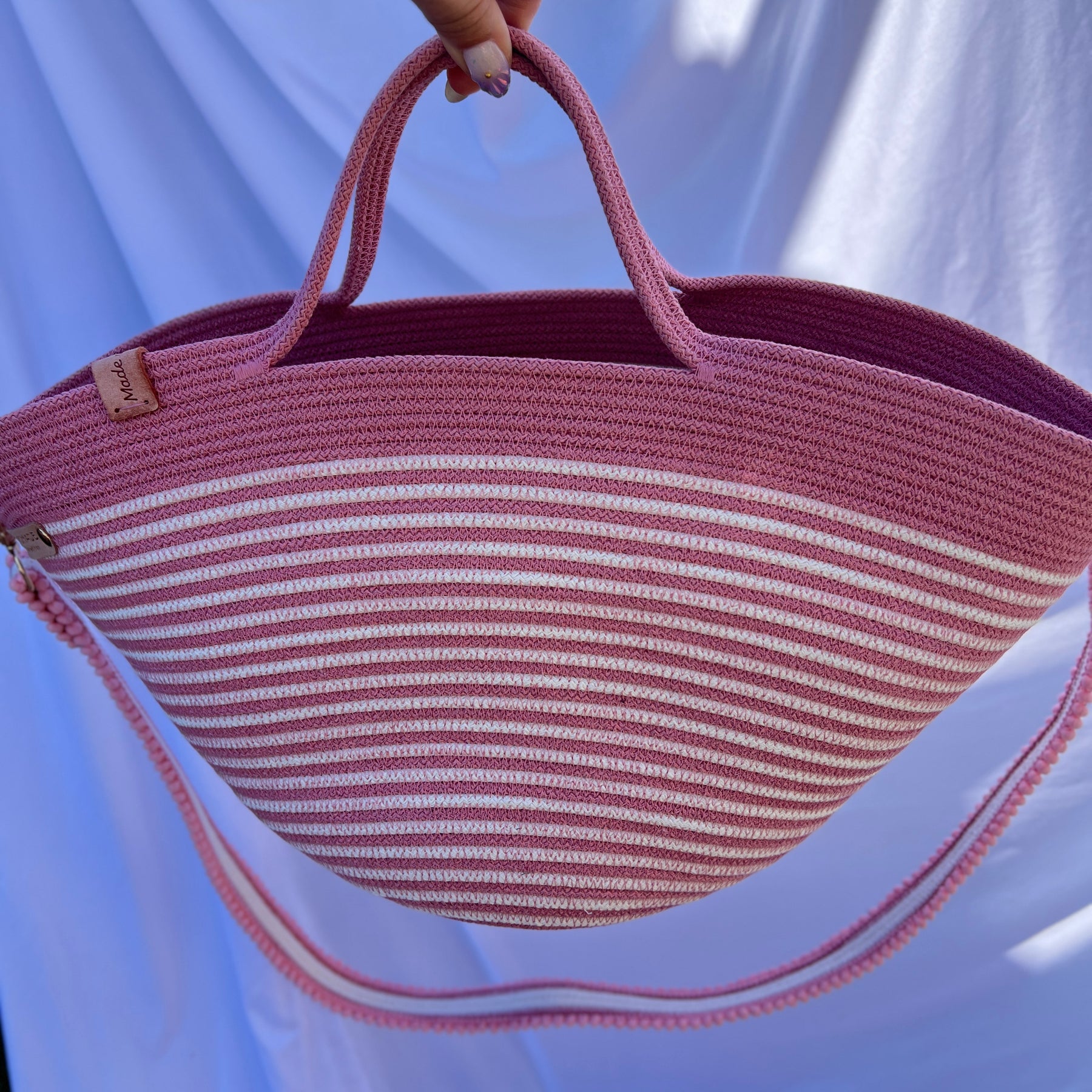 Pink Blossom Rope Handbag