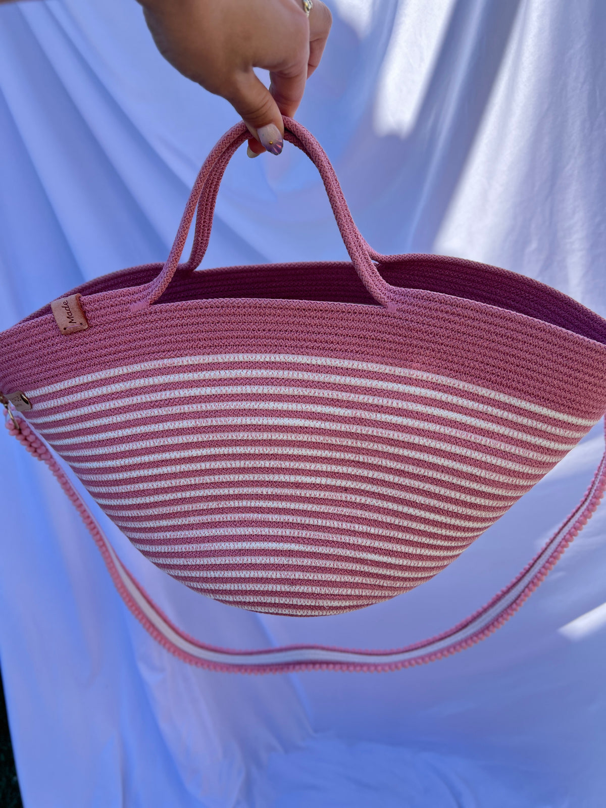 Pink Blossom Rope Handbag