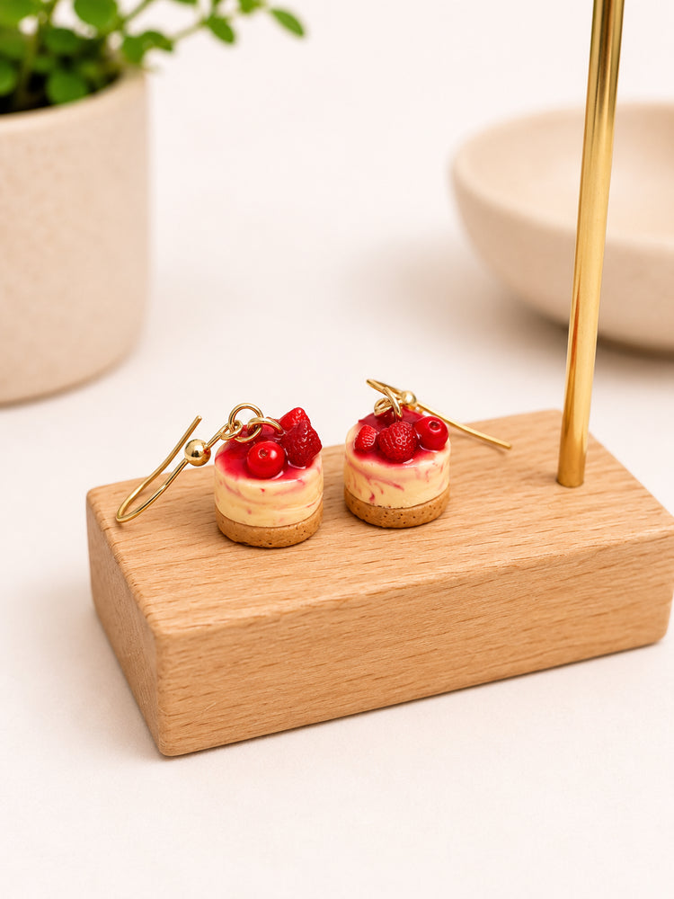 Handcrafted Strawberry Cheesecake Earrings